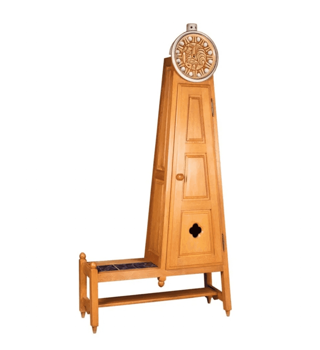 Grandfather Clock With Tiled Shelf