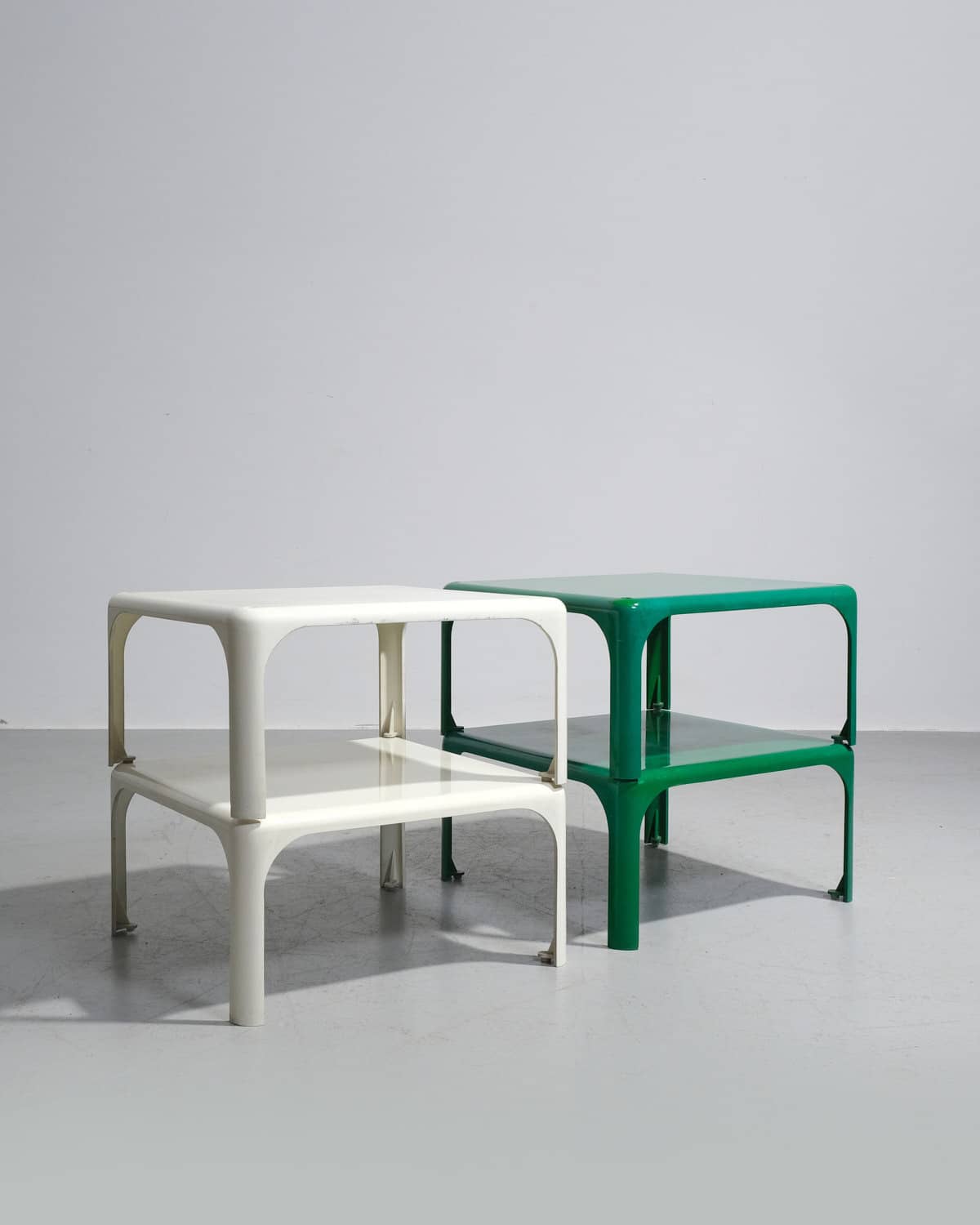 White and Green Demetrio 45 Stacking Tables