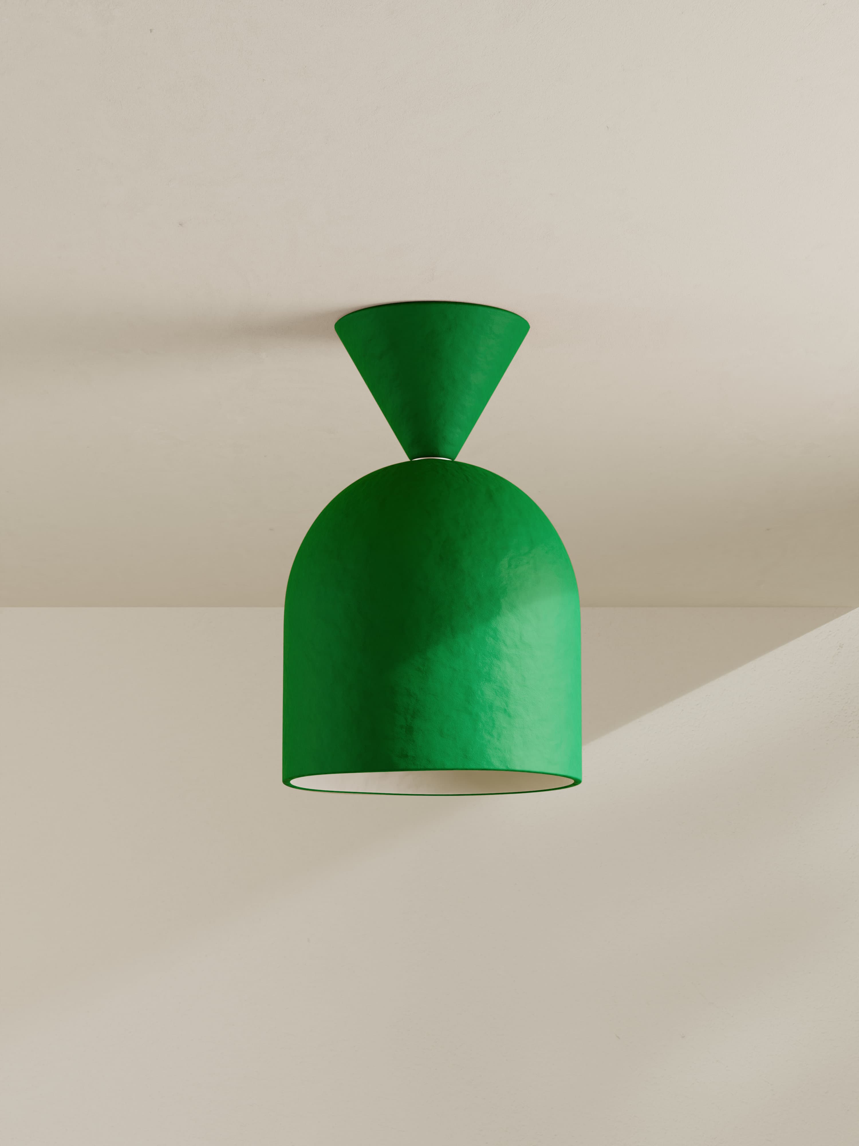 Bell Flush Pendant Mount Light in Green