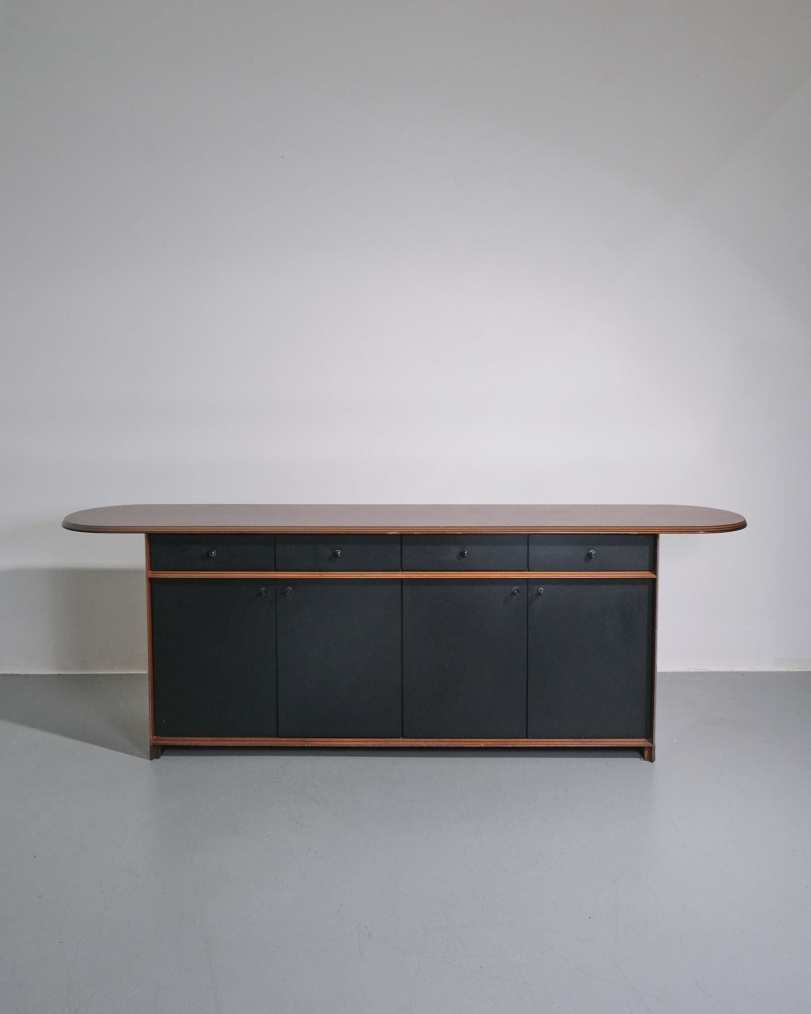 Leather and Walnut Sideboard