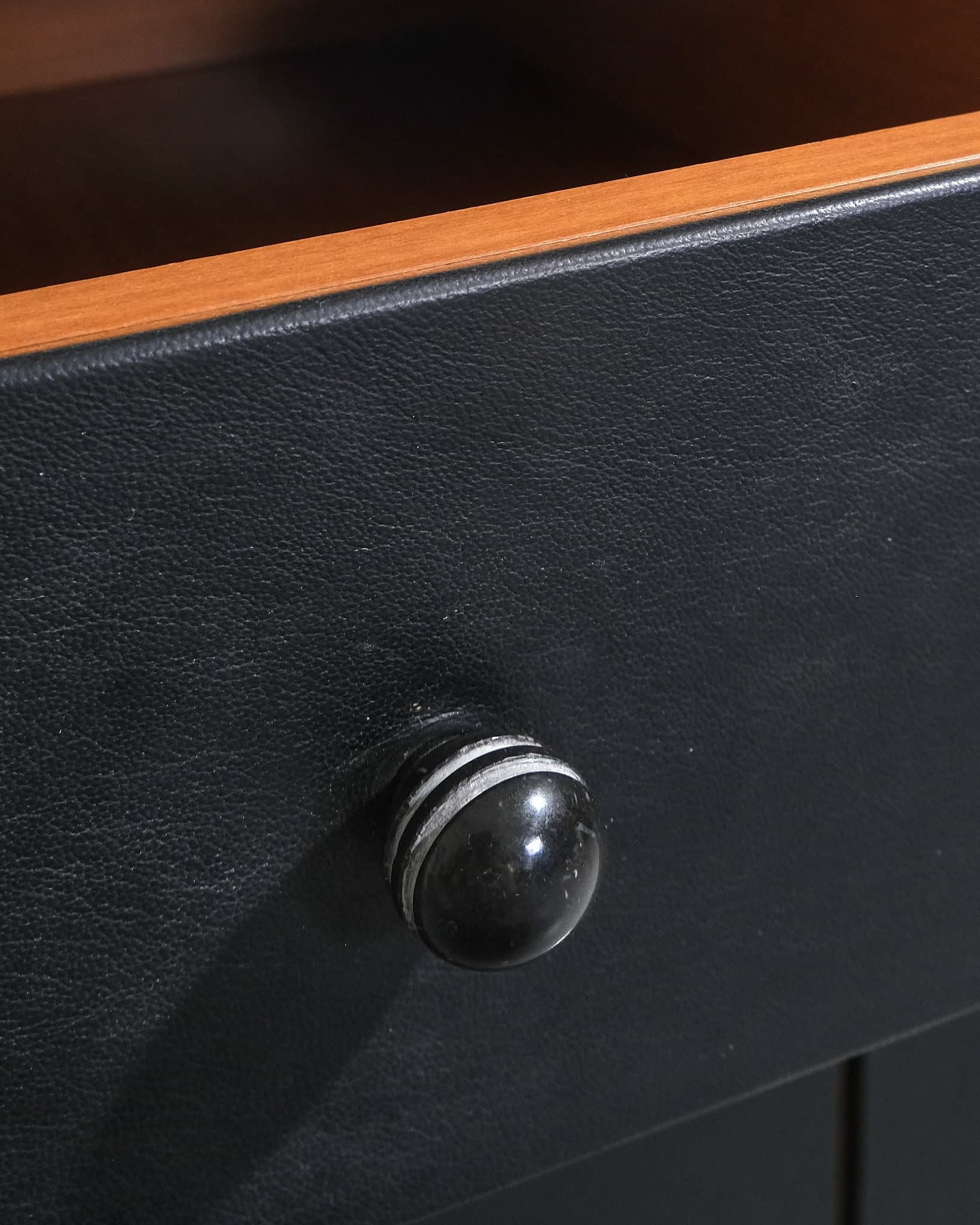 Leather and Walnut Sideboard