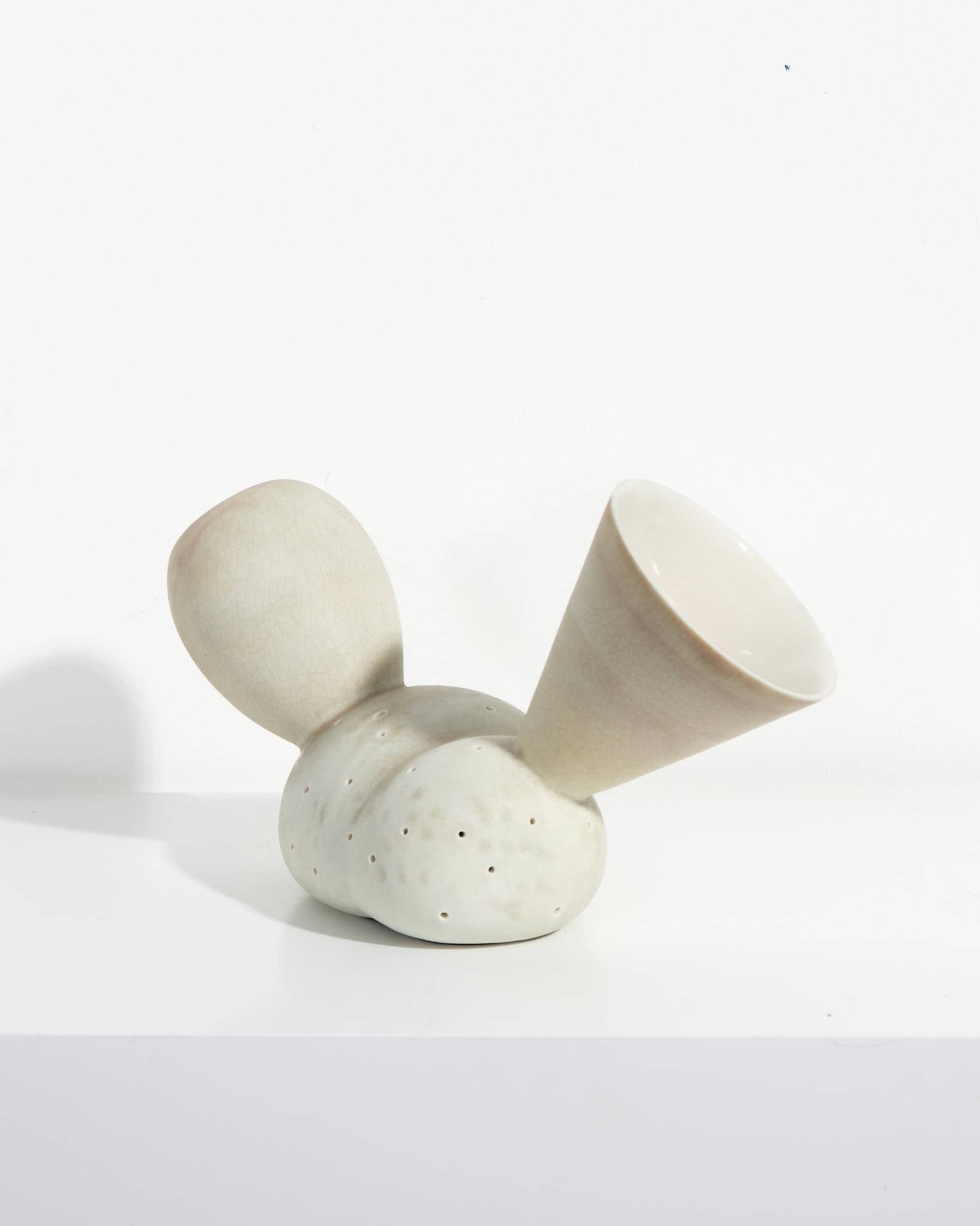 Small Porcelain Table Lamp with Trumpets