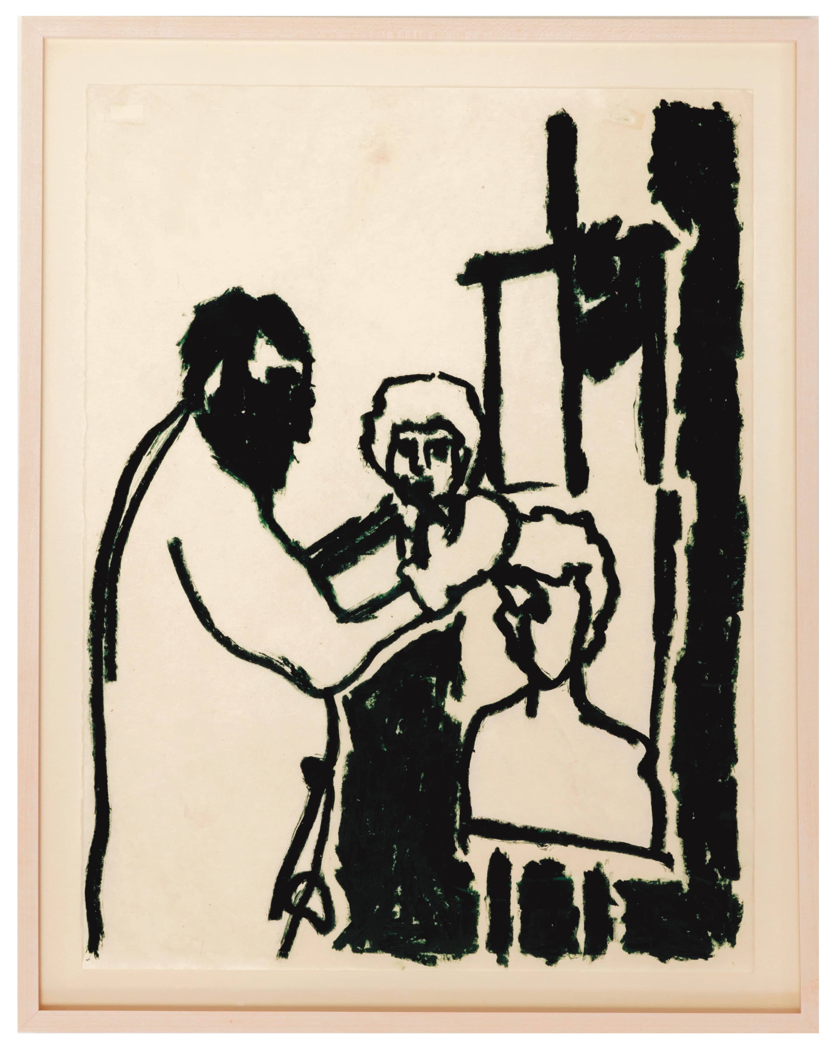 Man Painting A Painting