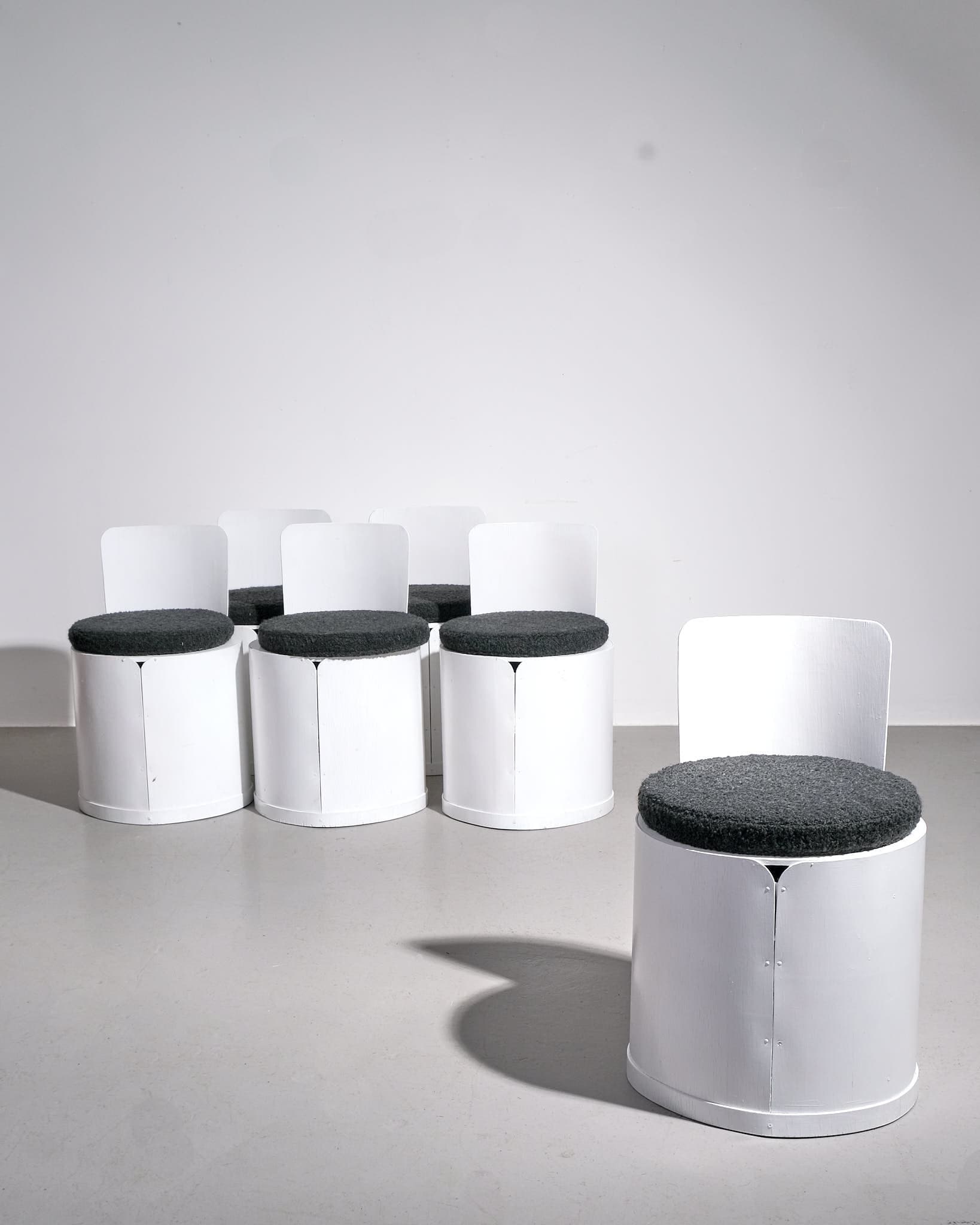 Six Tomotom Chairs in White