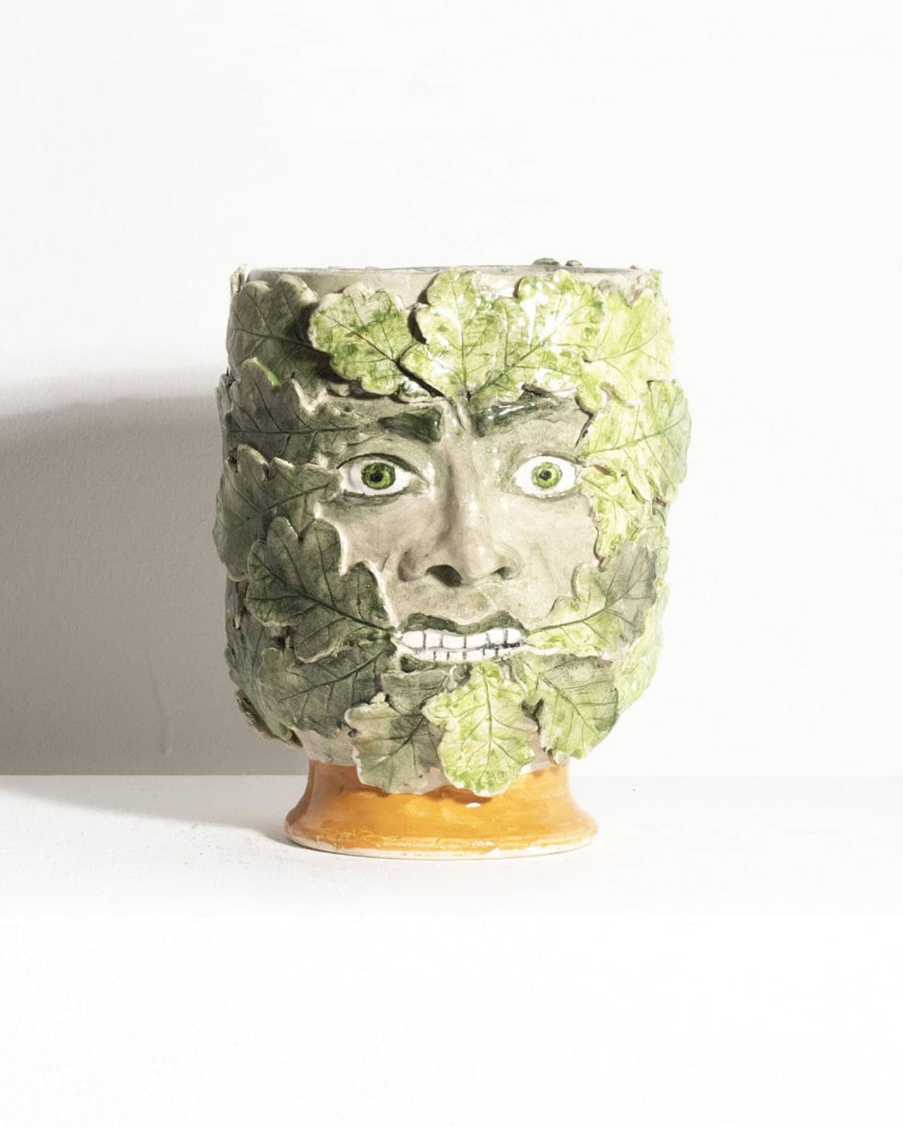 Double Faced Green Man Vessel Horror / Fury