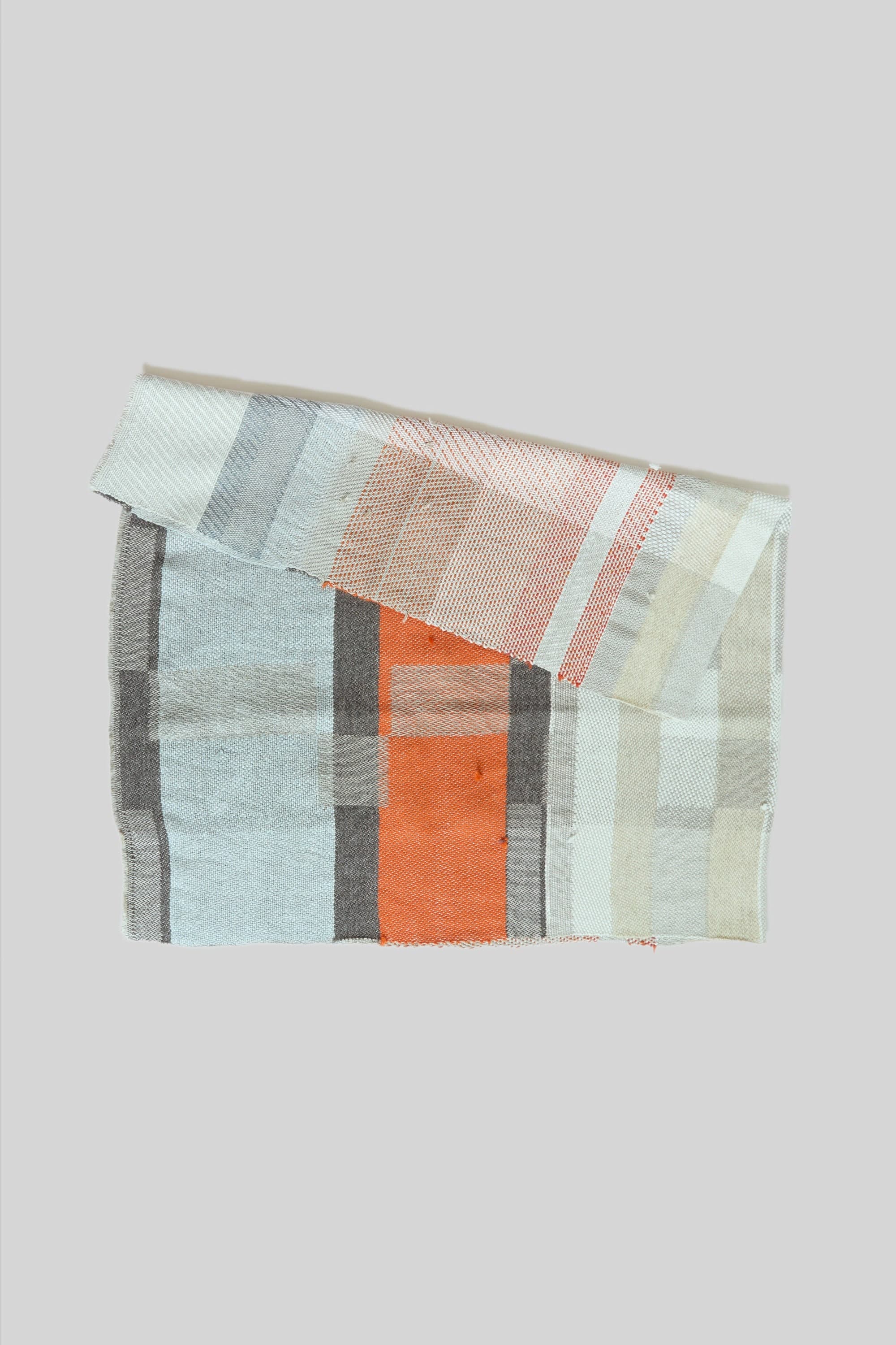 Handwoven Throw - Orange and Pale Blue