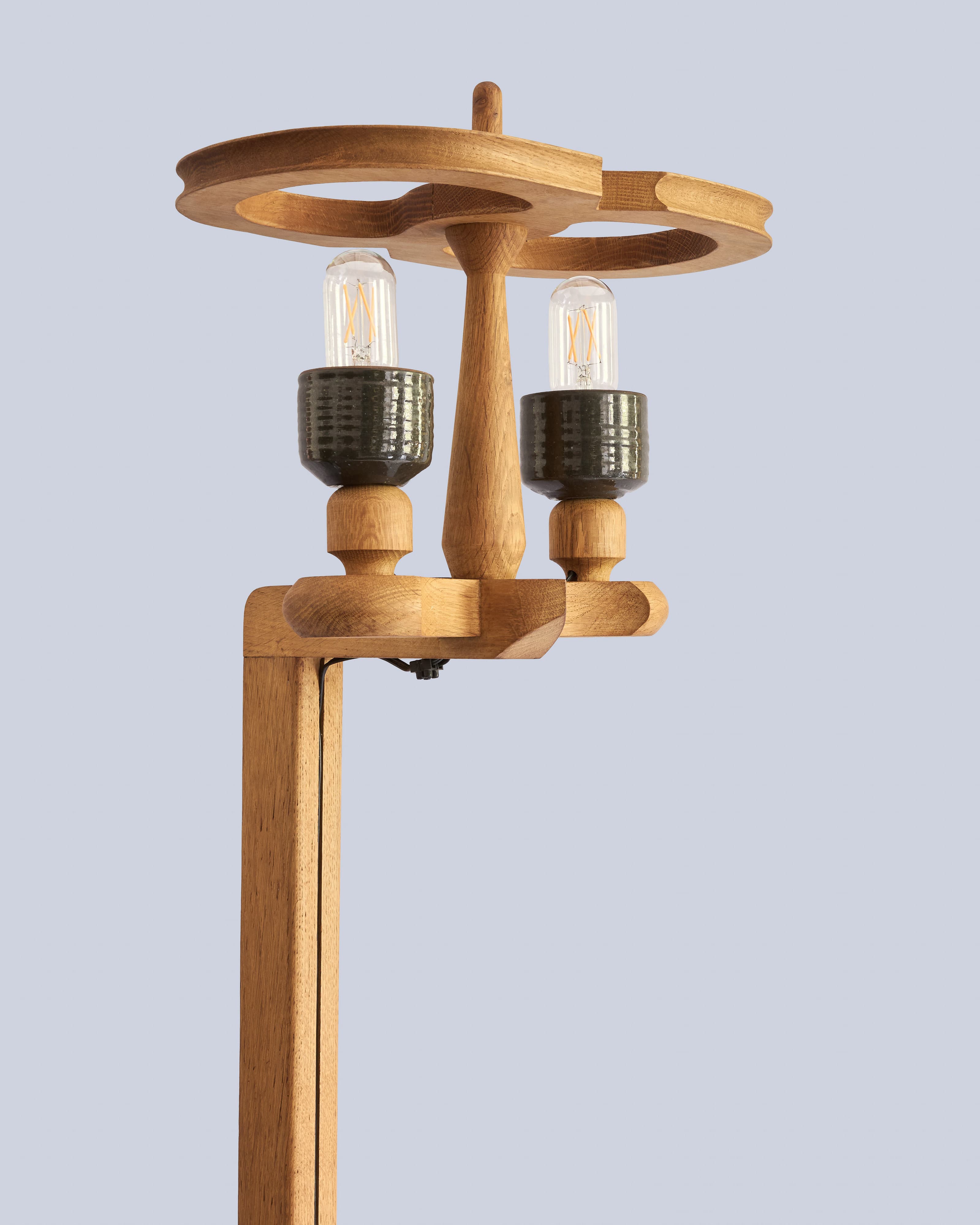 Floor Lamp With Low Tiled Shelves