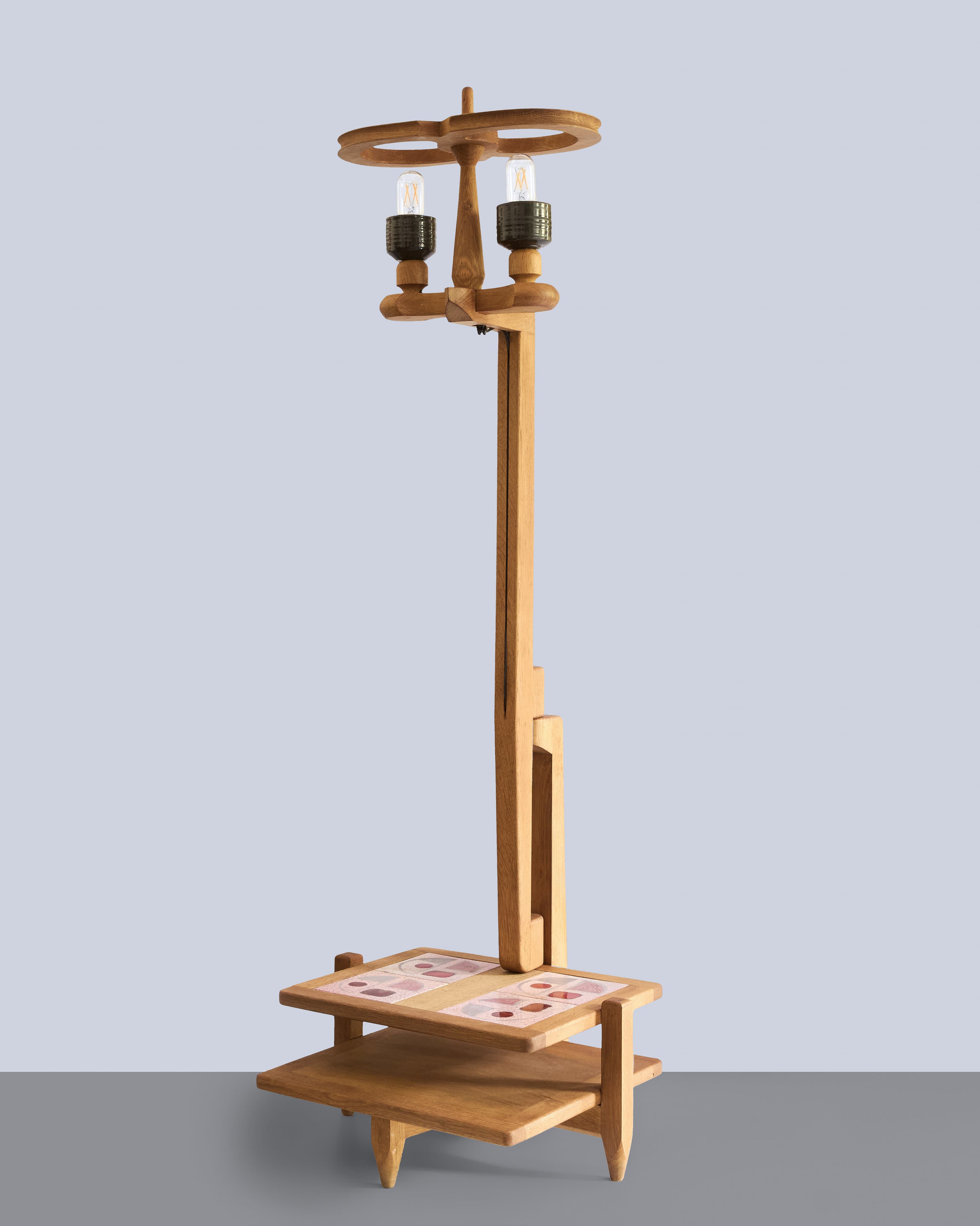 Floor Lamp With Low Tiled Shelves