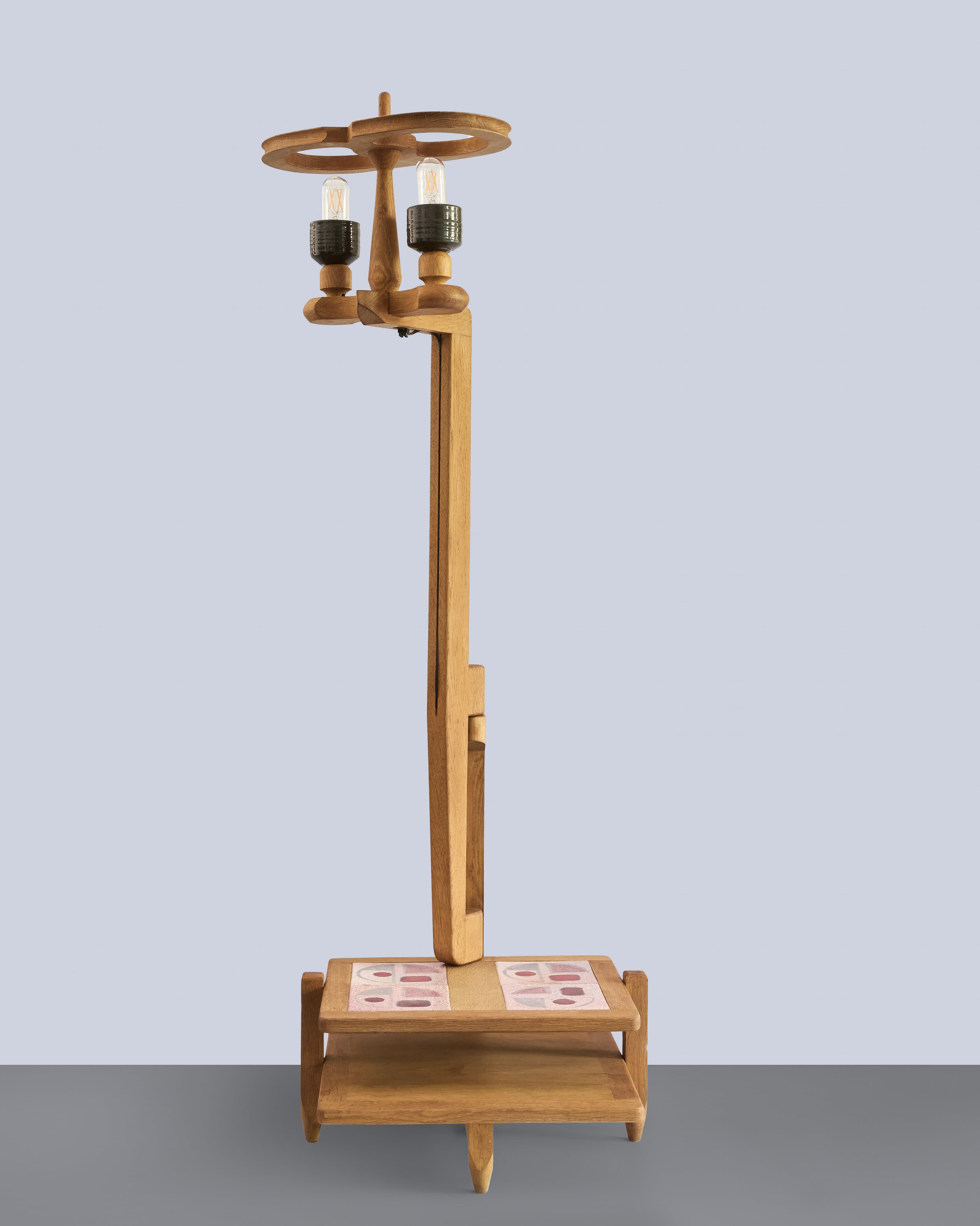 Floor Lamp With Low Tiled Shelves