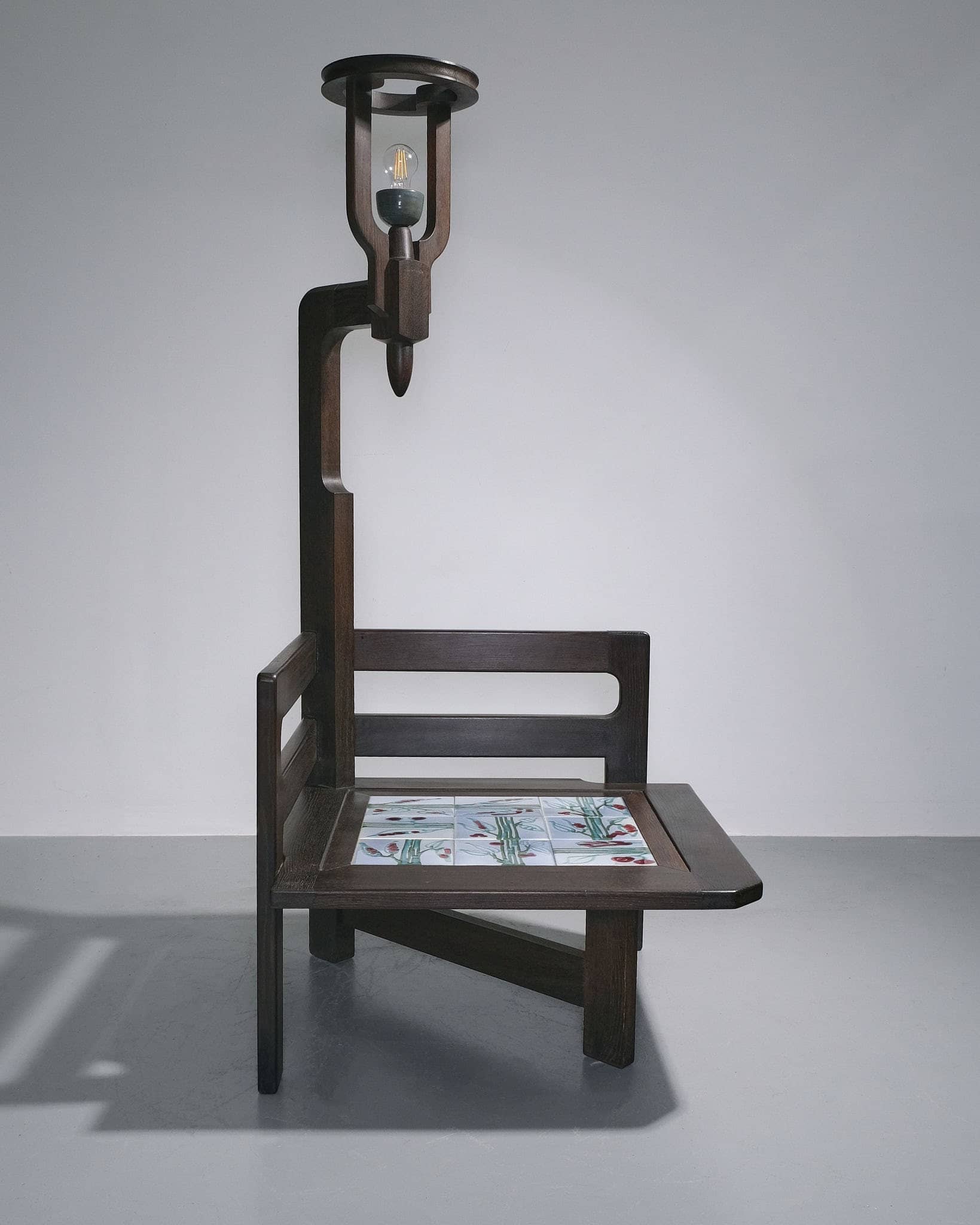 Floor Lamp with Tiled Side Table