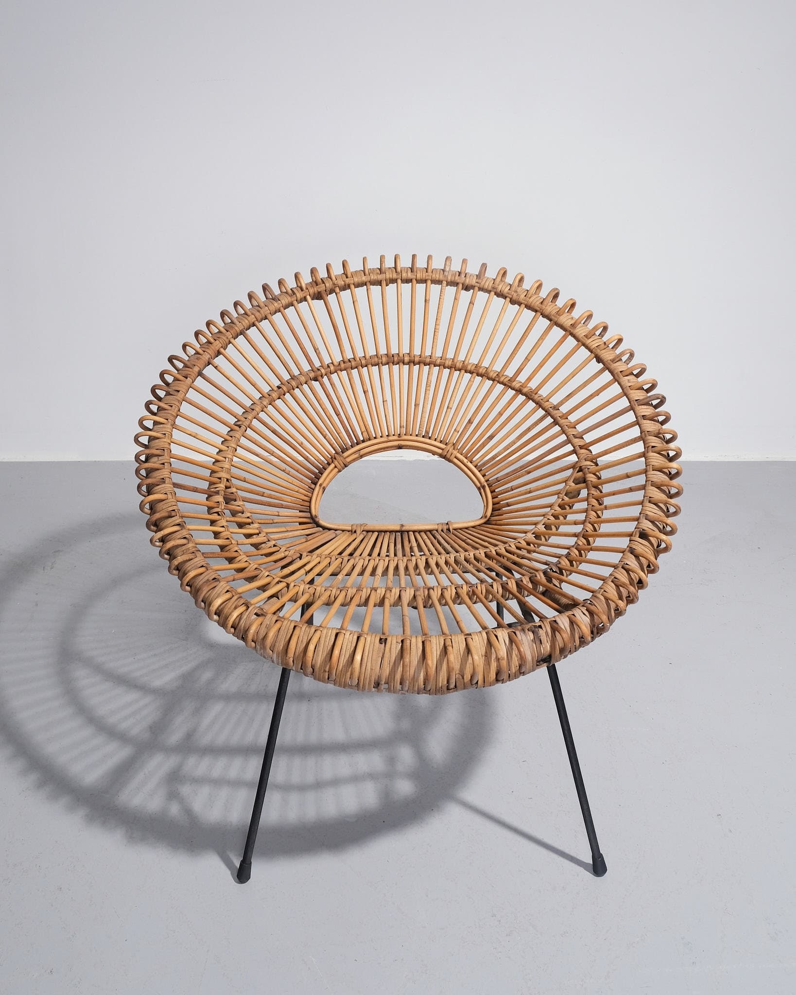 Pair of Rattan Sunburst Chairs
