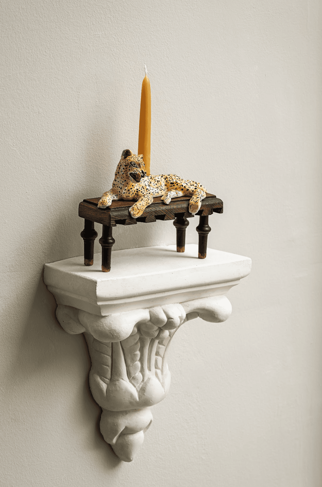 Little Leopard Lounging Candlestick