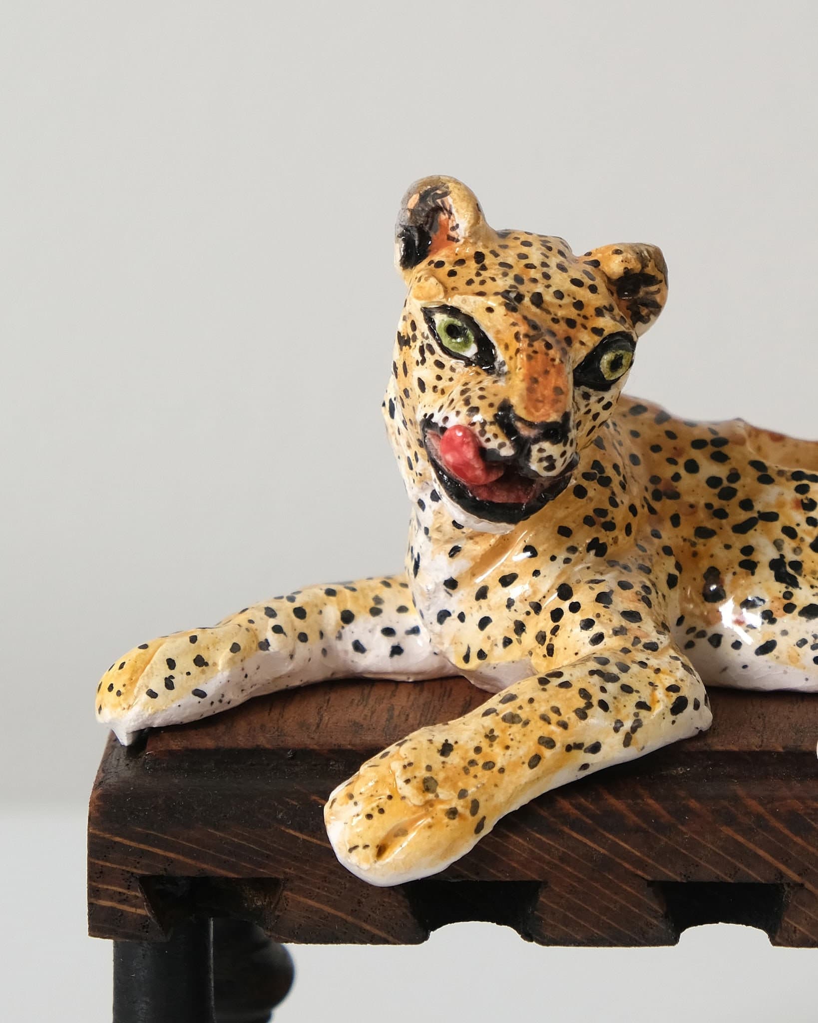 Little Leopard Lounging Candlestick