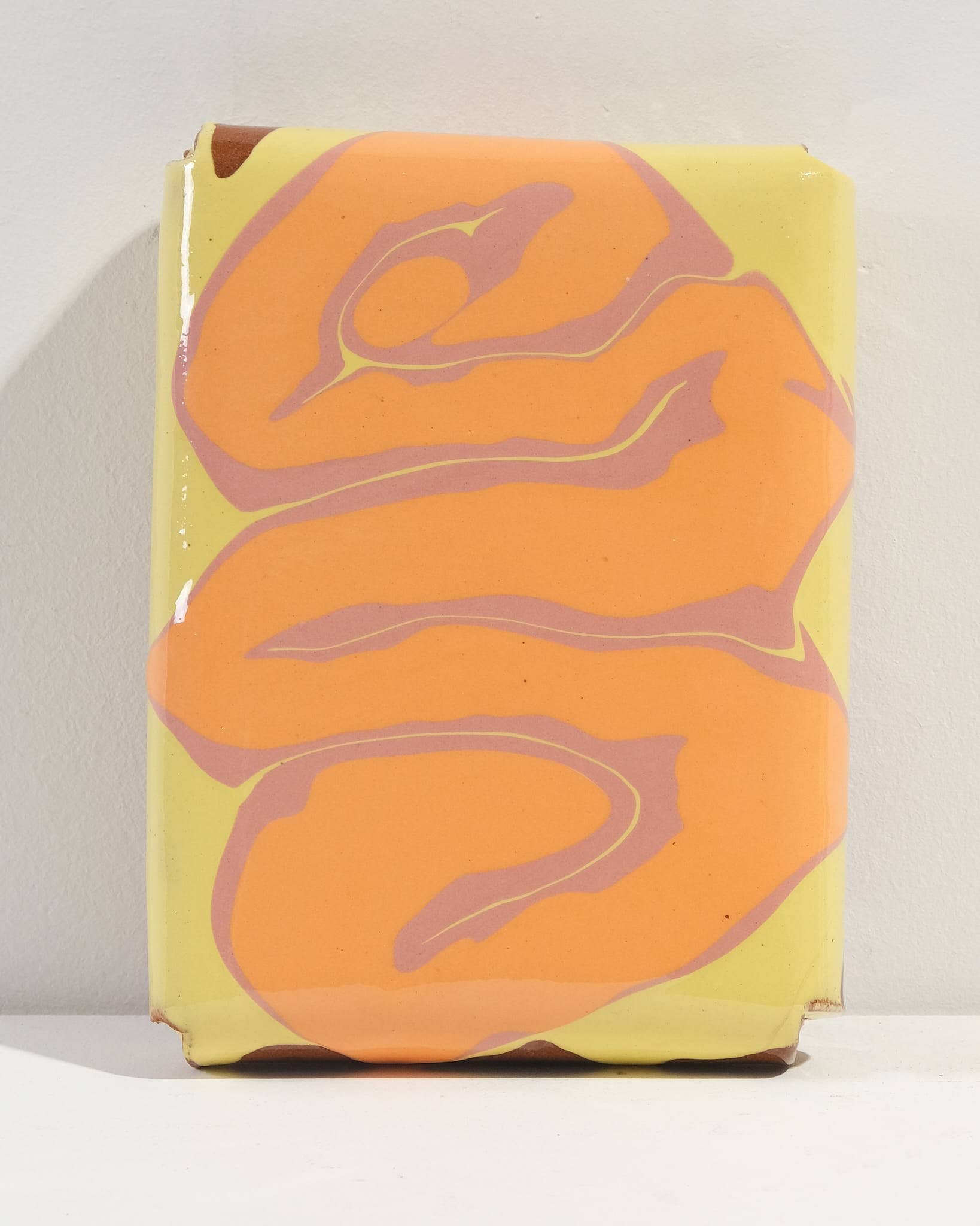 Slip Pillow - Orange on Mauve on Yellow
