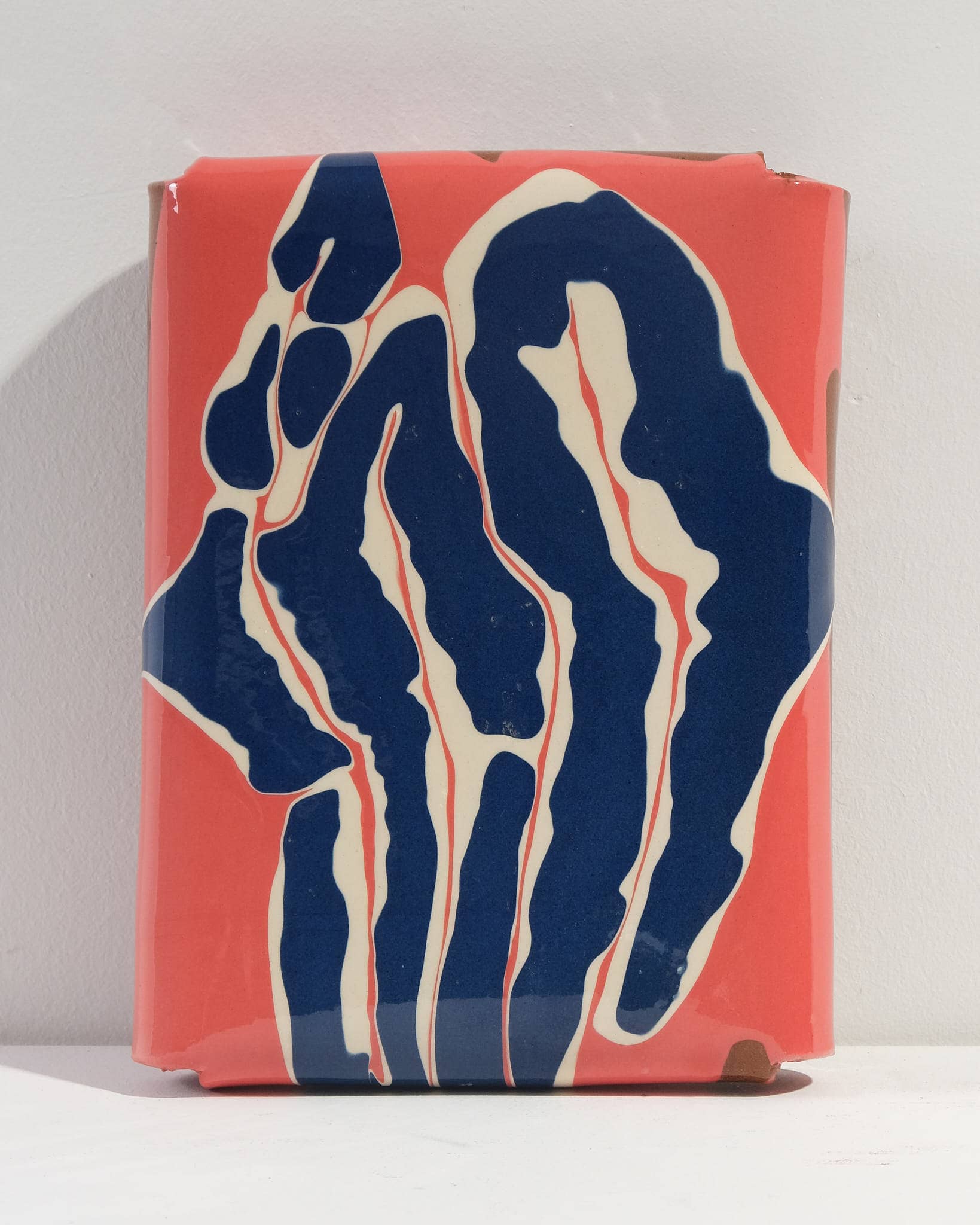 Slip Pillow - Blue on White on Red