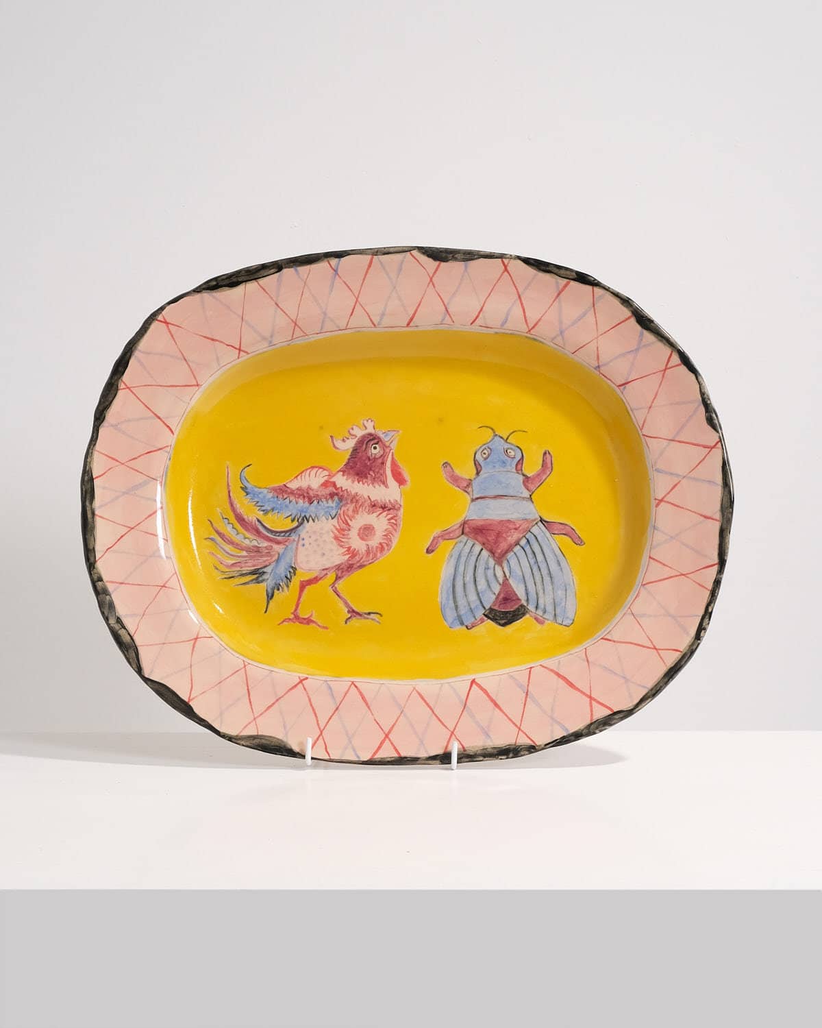 Large Platter with Cockerel & Fly