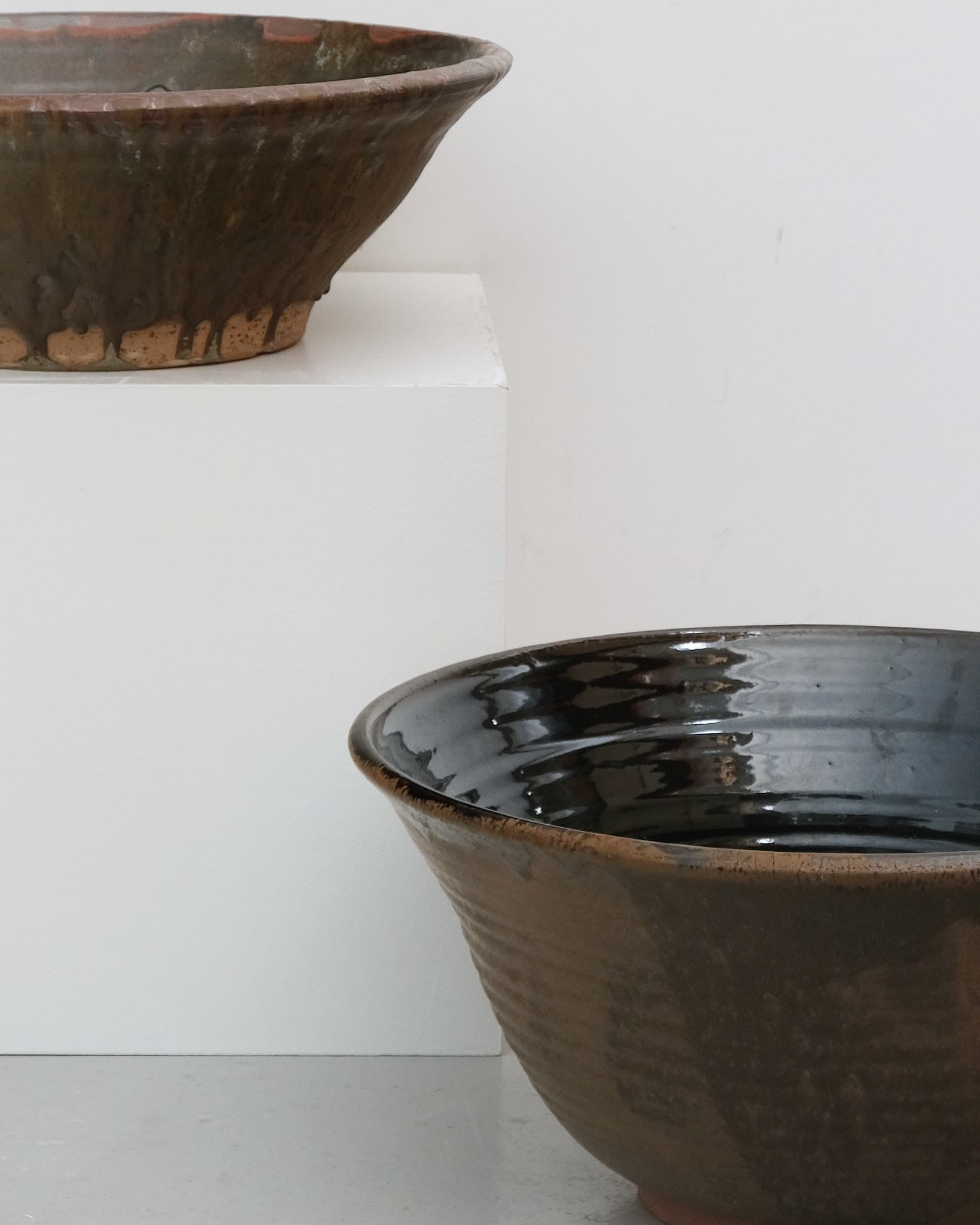 Large Bowl with Black Glaze to Interior