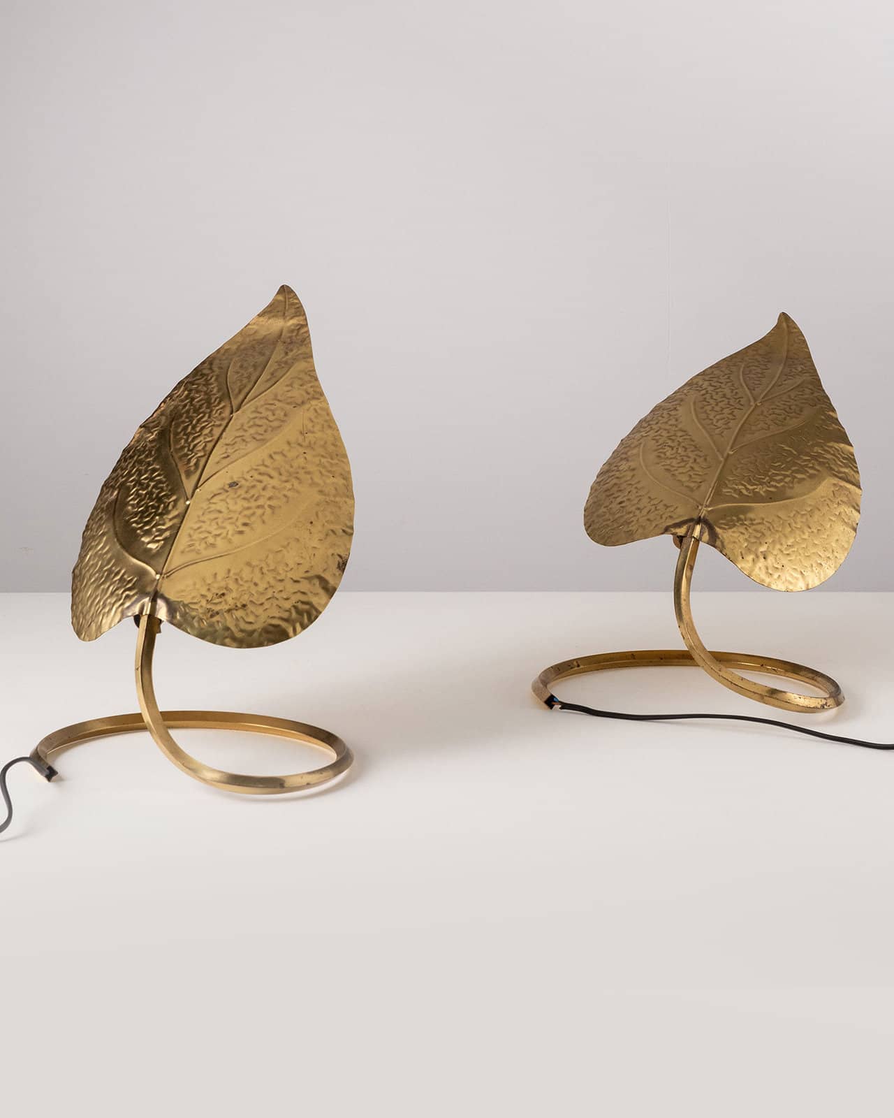Pair of Large Leaf Table Lamps