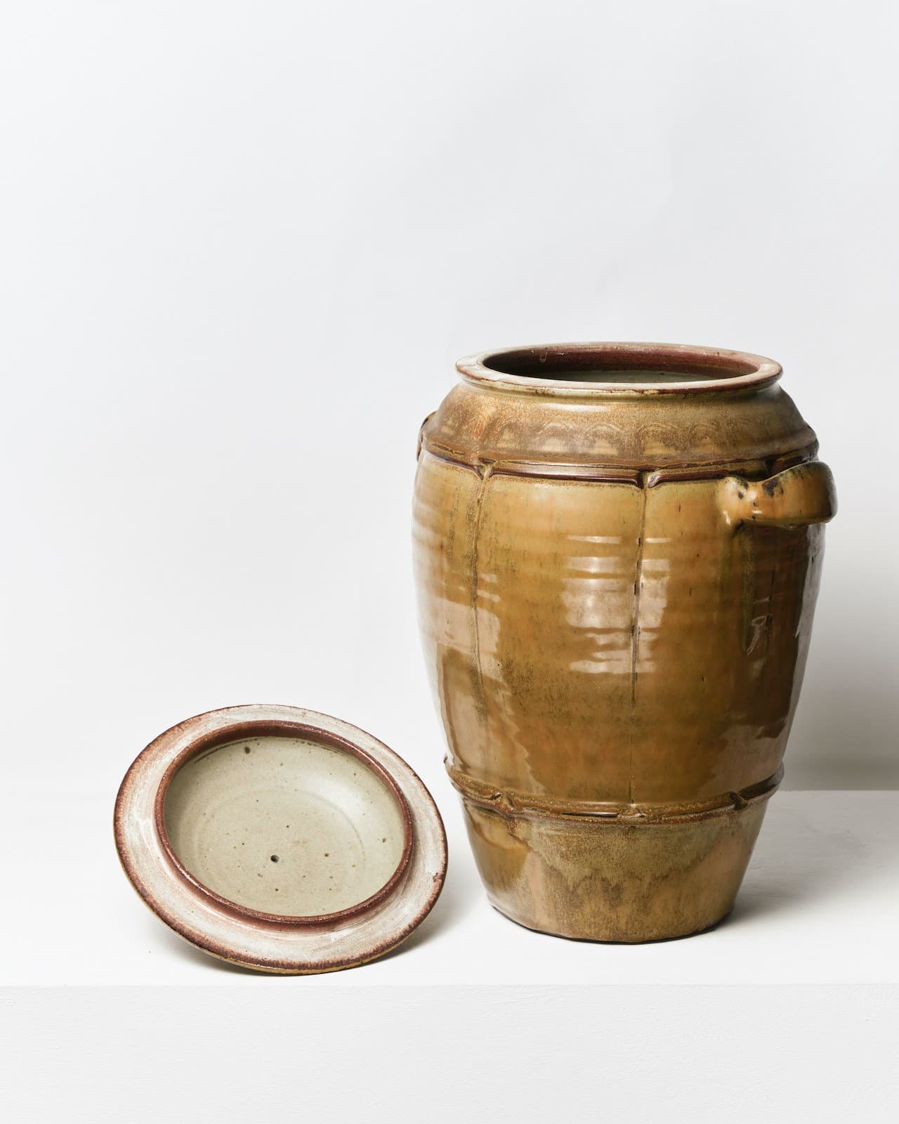 Large Stoneware Lidded Pot