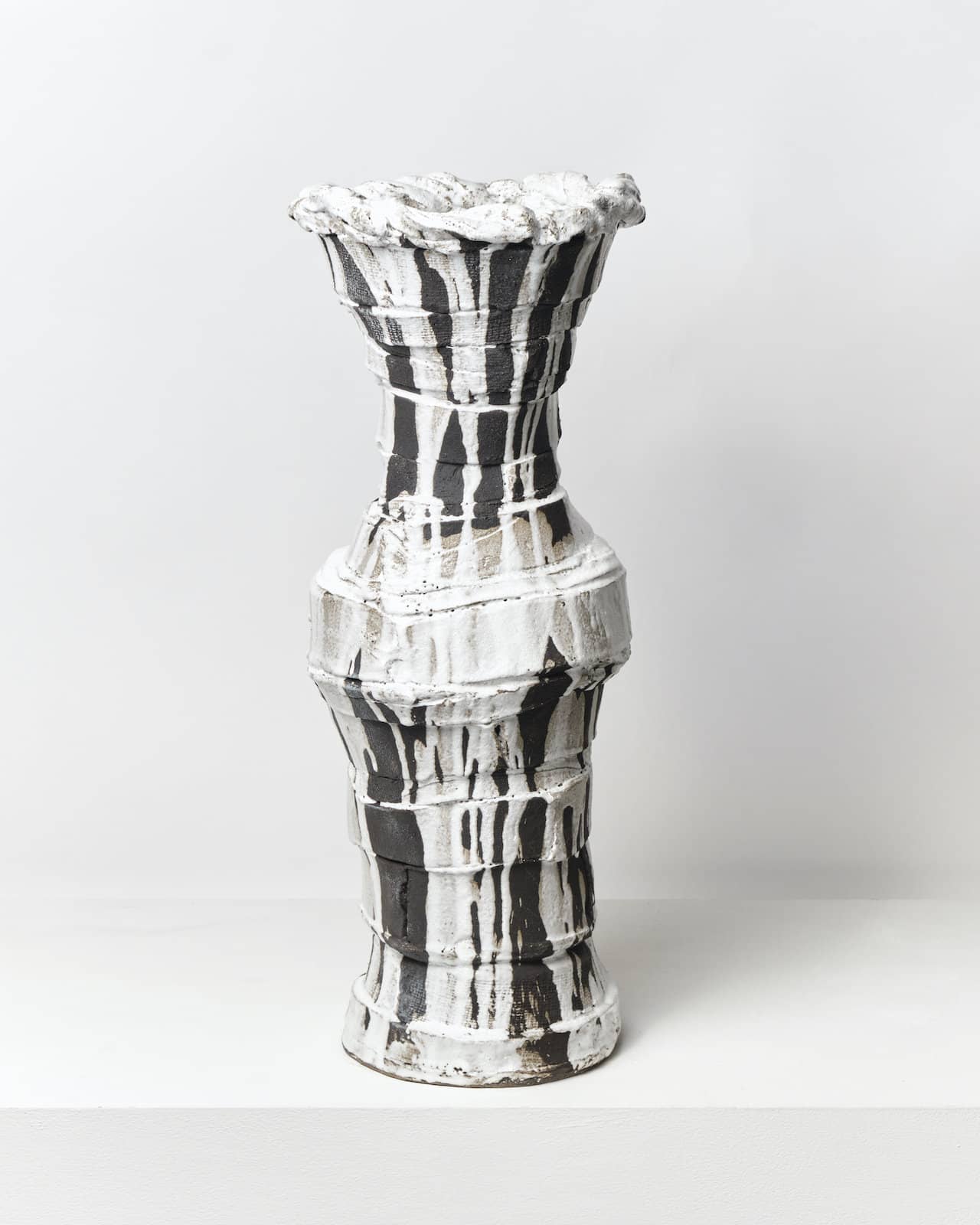 Large Black and White Vessel