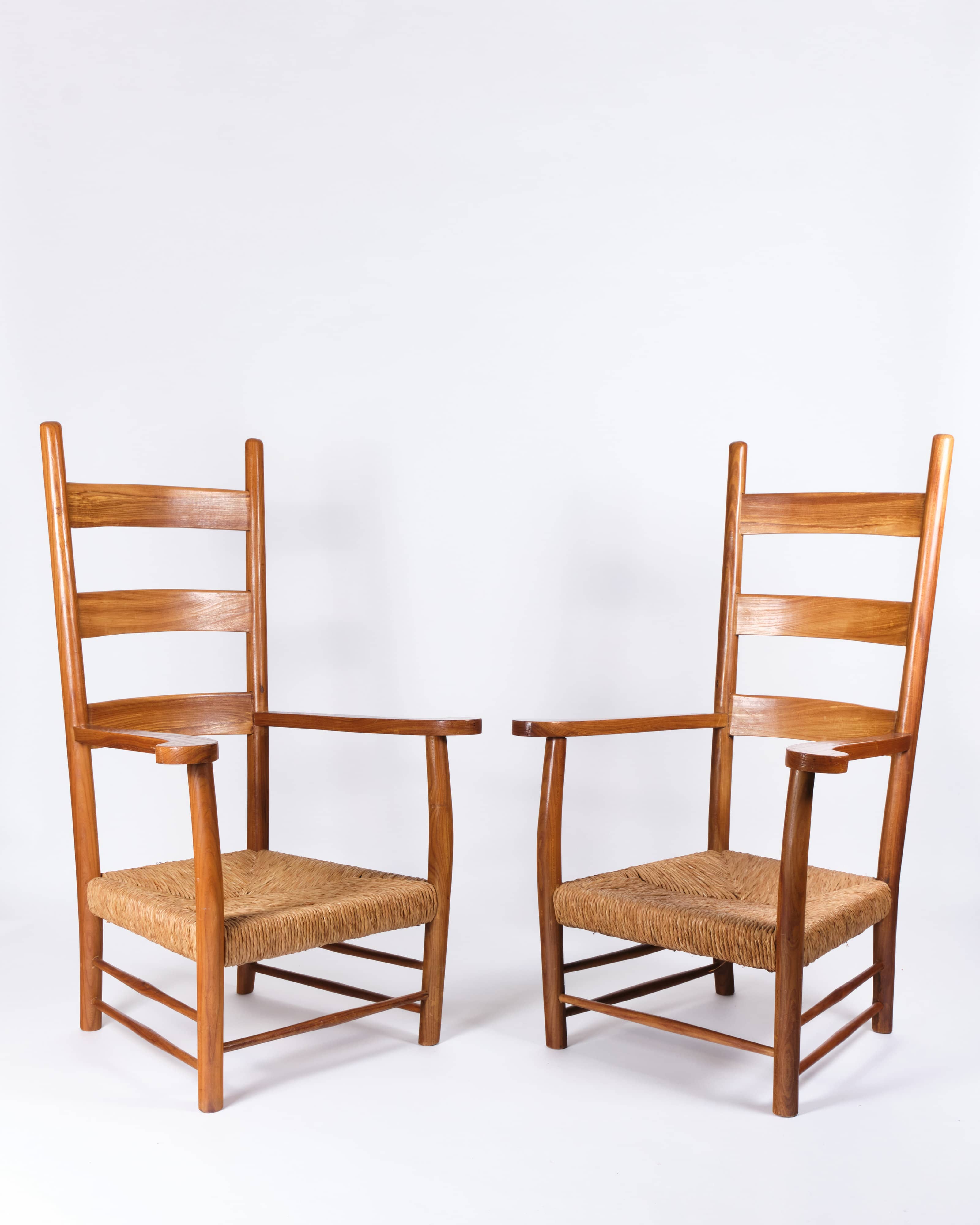 Pair of Ladder Back Armchairs