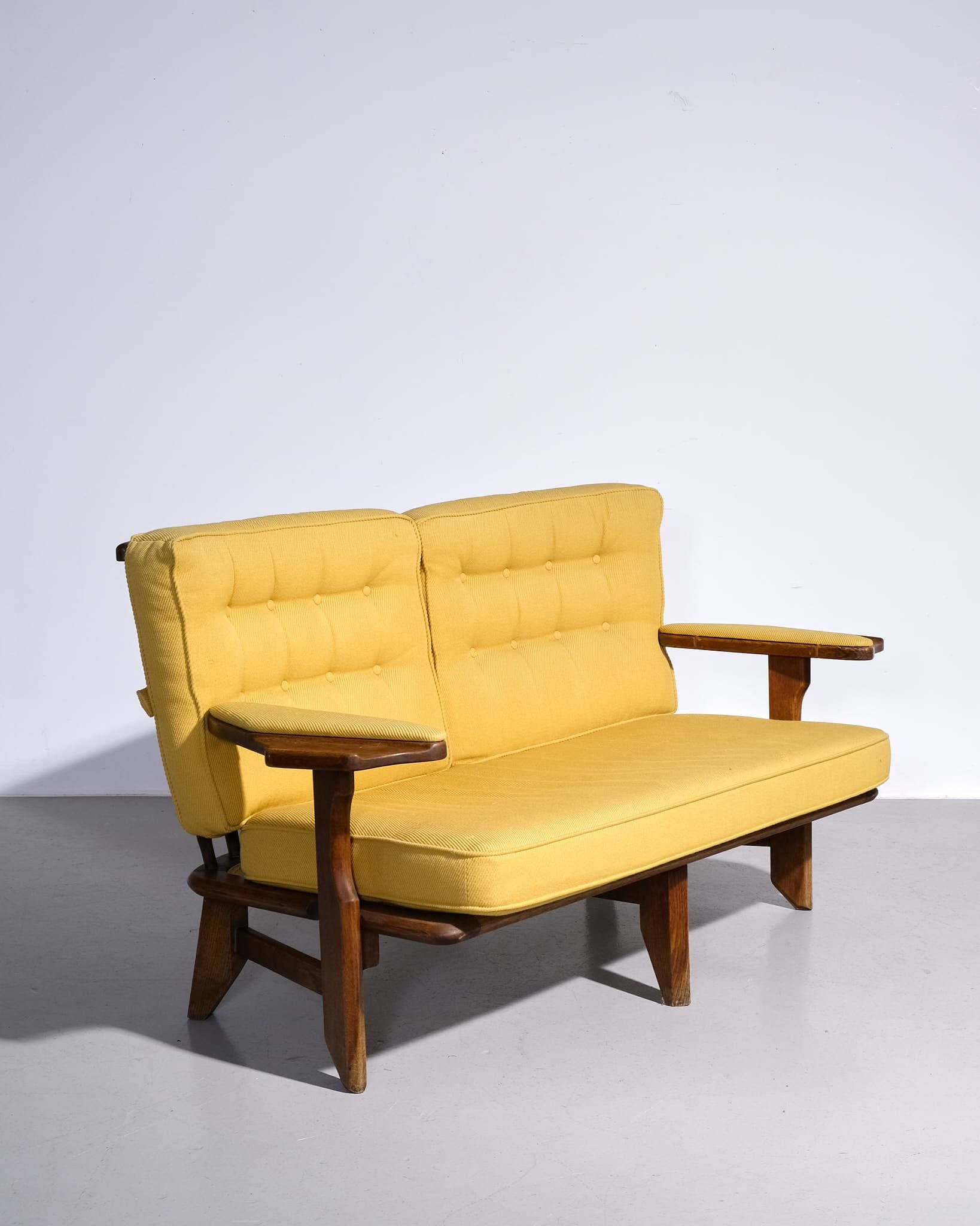 Curved Sofa with Slatted Back