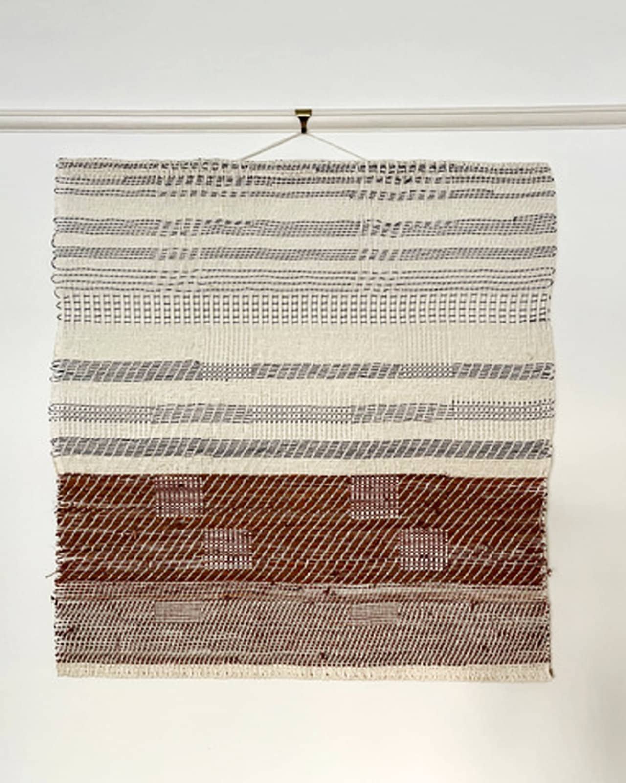 Handwoven Black & White with Caramel Brown Wall Panel