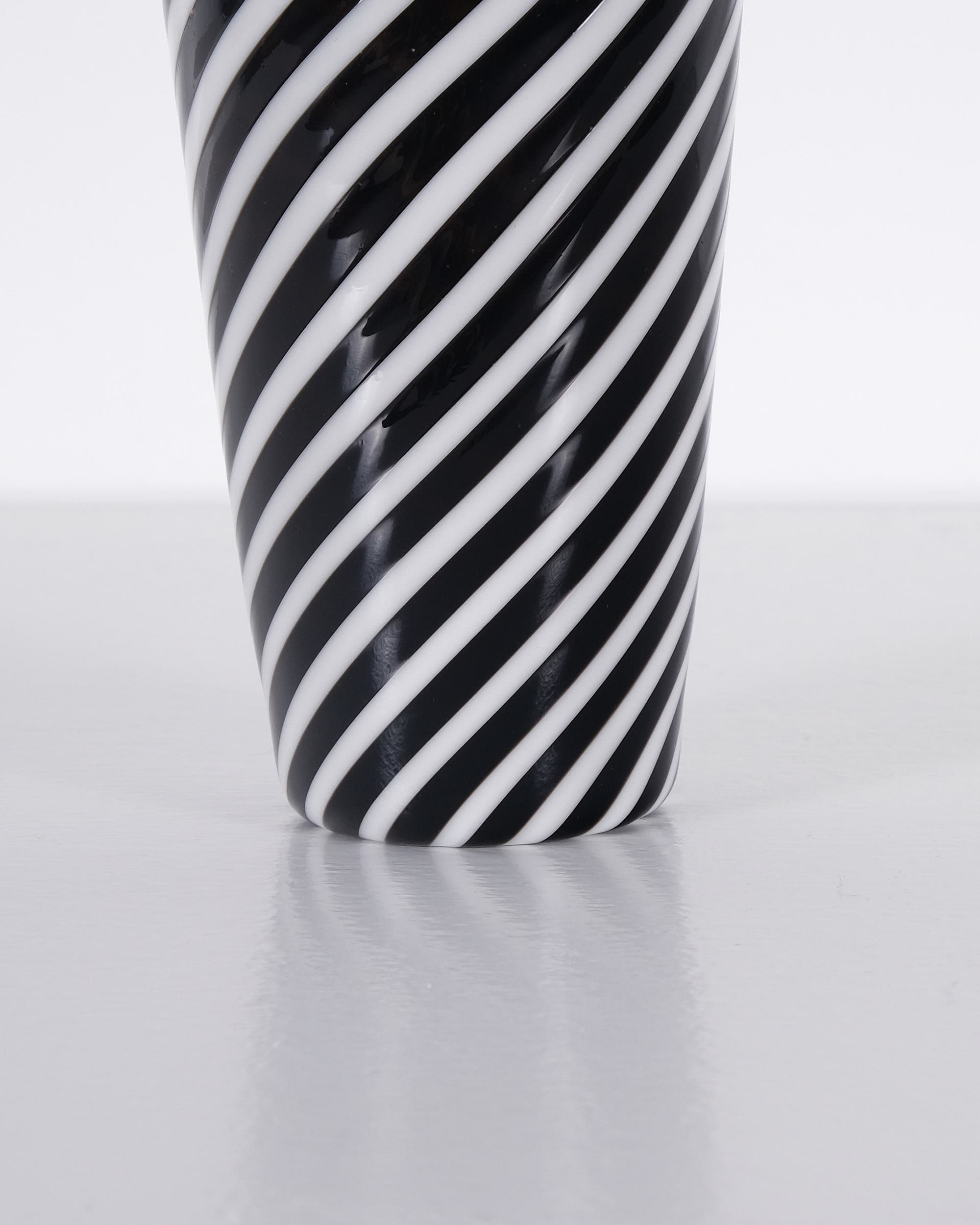 White and Brown Carafe with Lapis Border