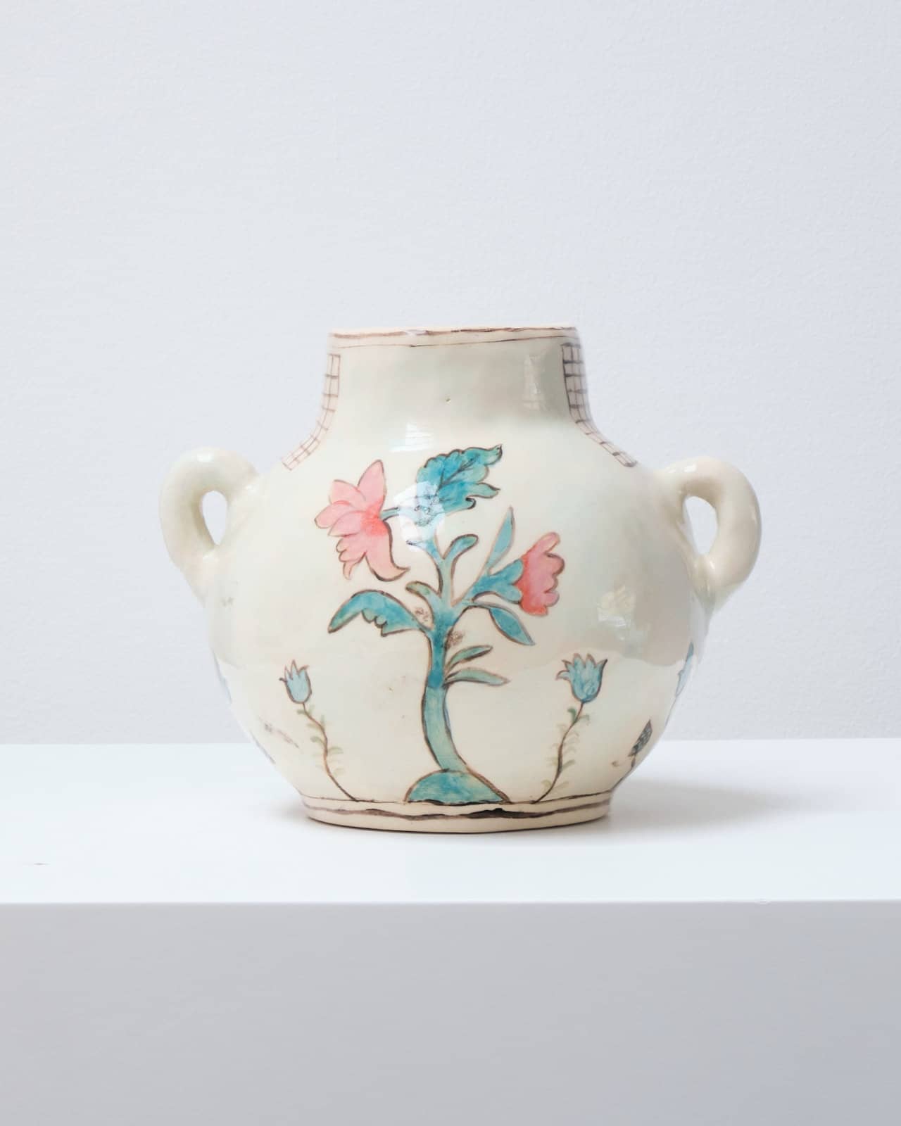 Vase with Lion Head & Flowers