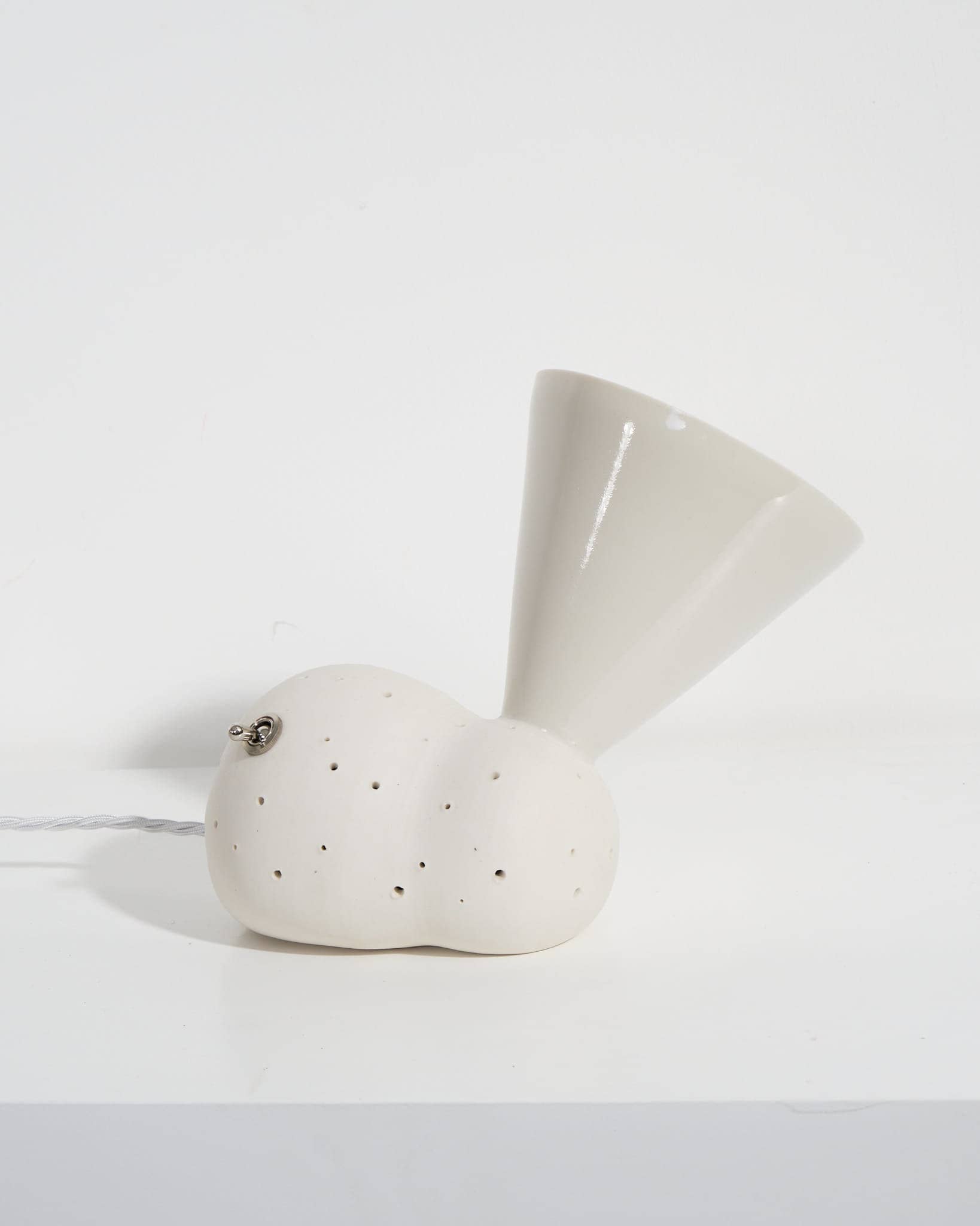 Small Porcelain Table Lamp with Trumpet