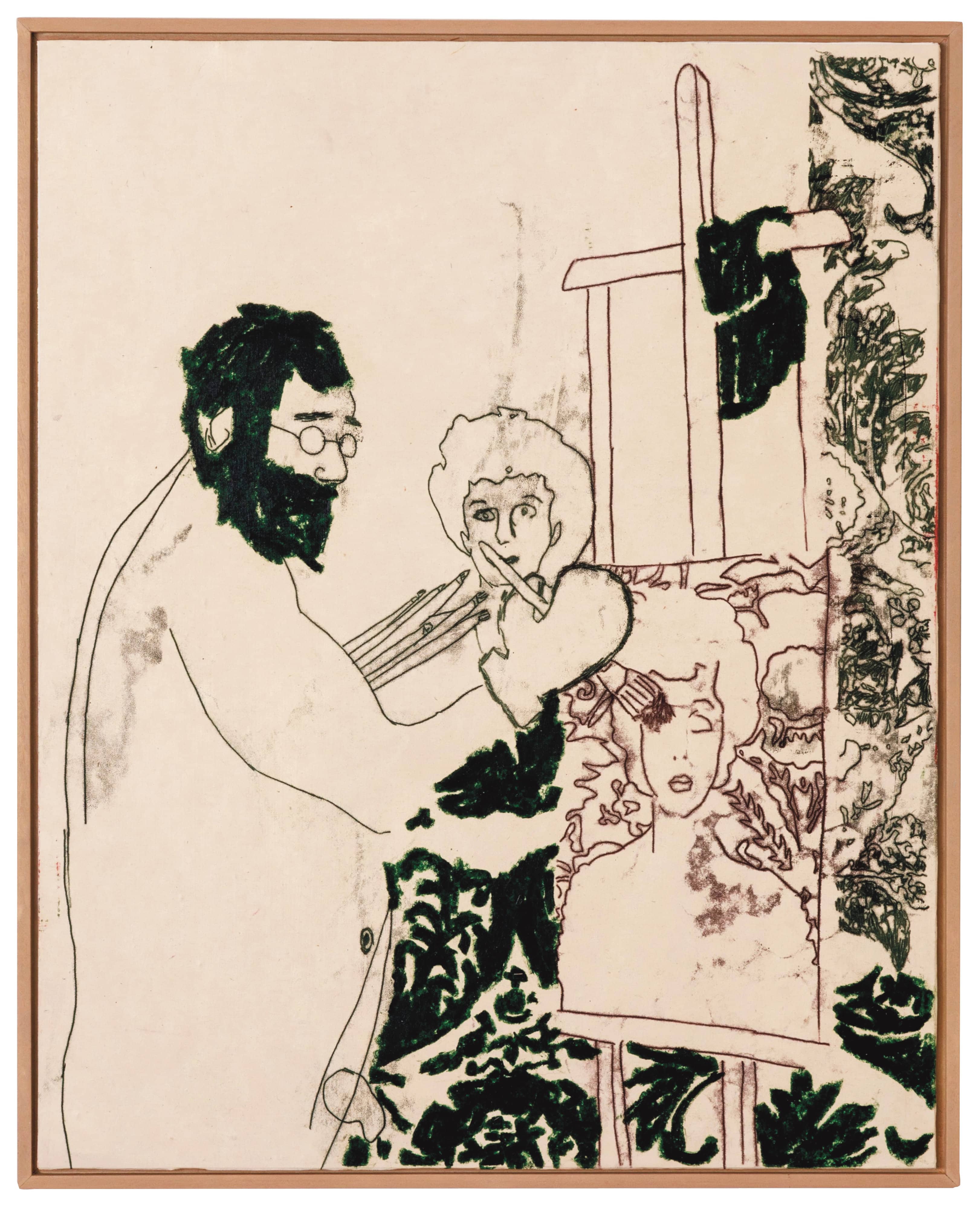 Man Painting A Painting