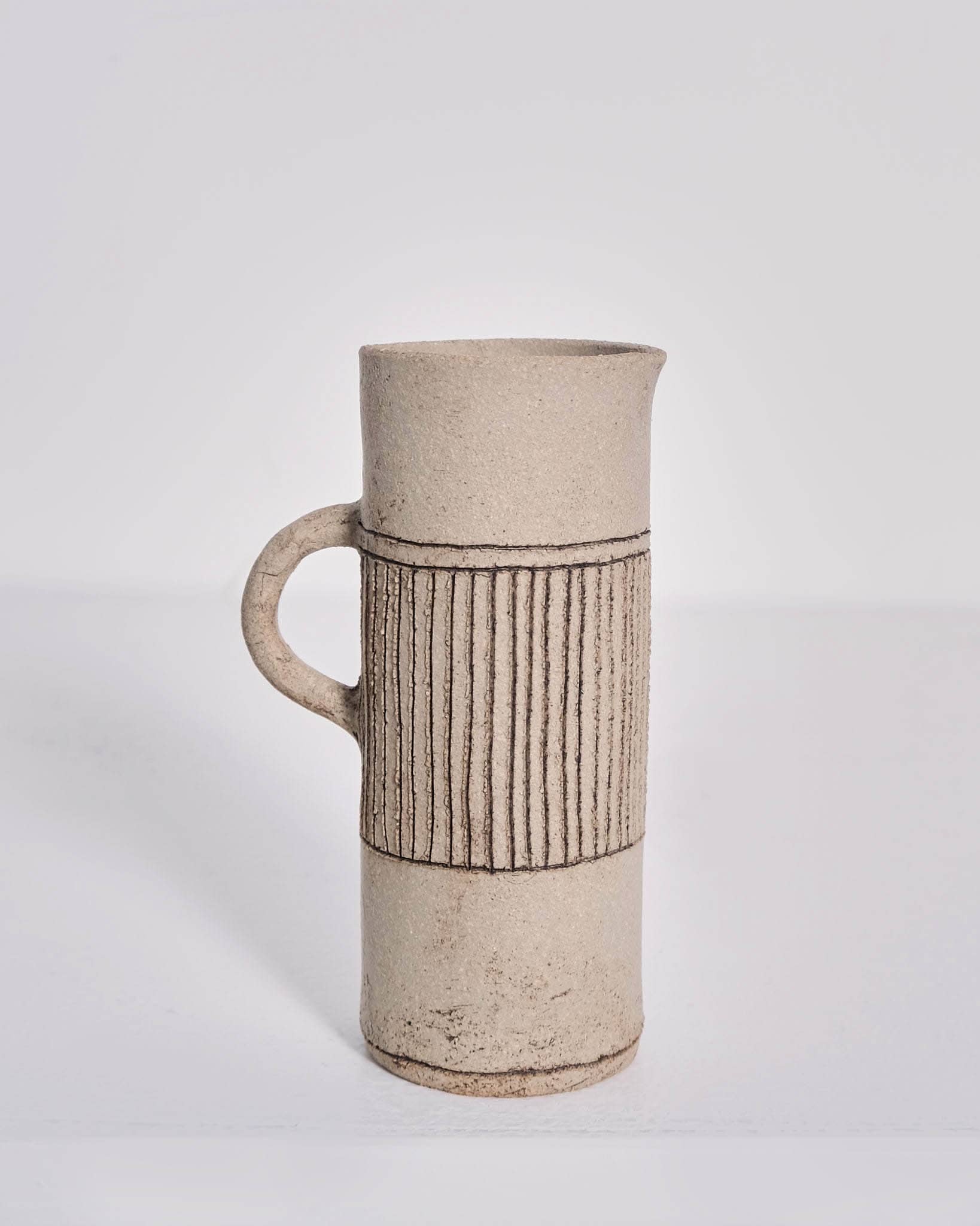 Small Jug (light vertical stripe band)