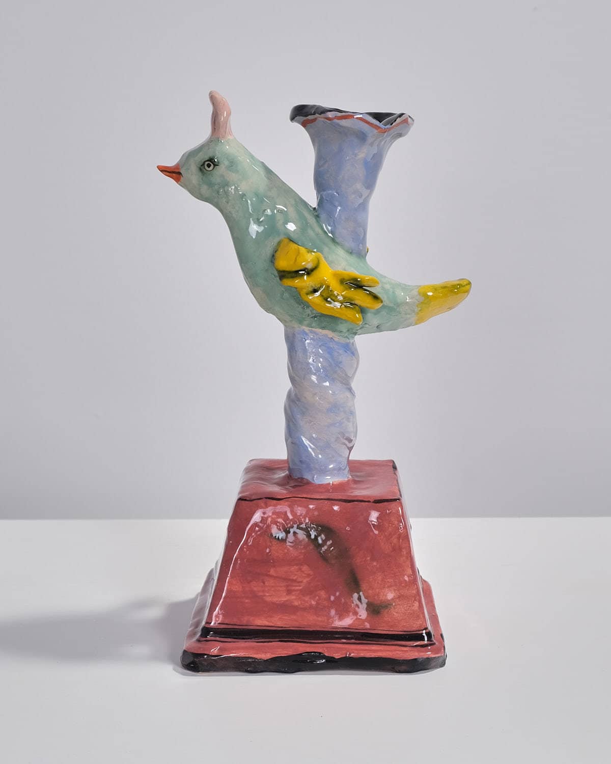 Green Bird Candleholder