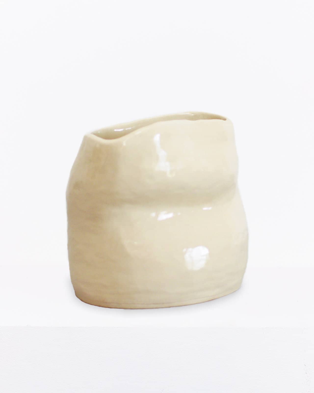 Small white organic vase