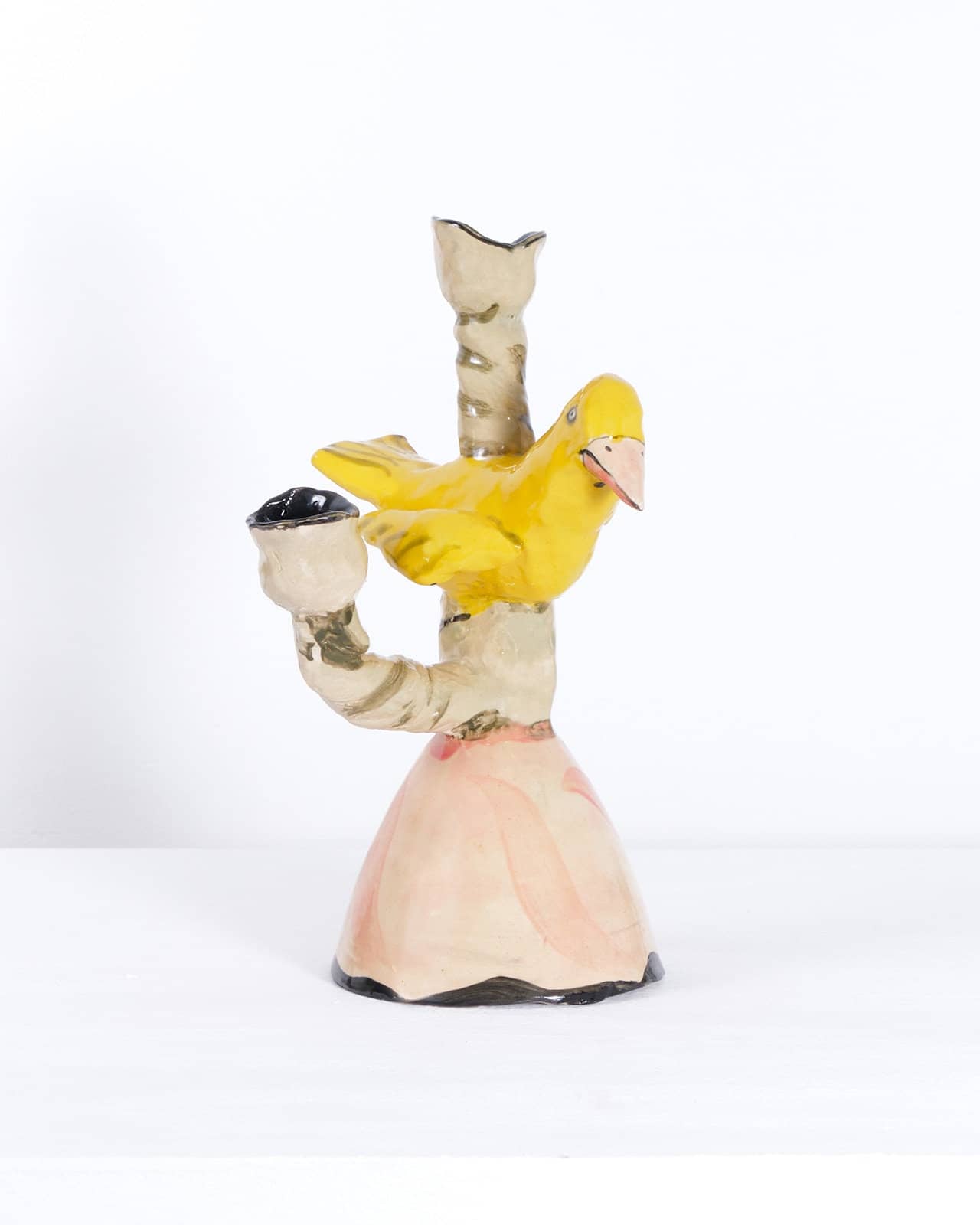 Yellow bird candlestick