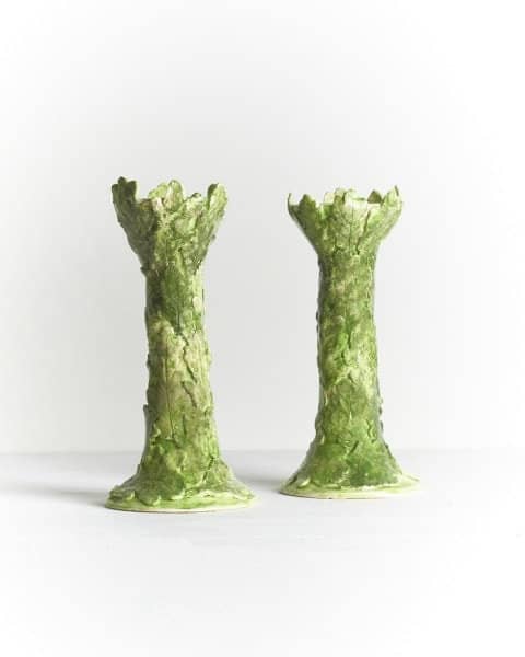Pair of Oak Leaf Candlesticks