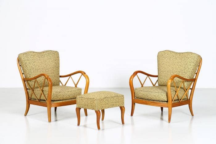 Pair of armchairs and a pouf