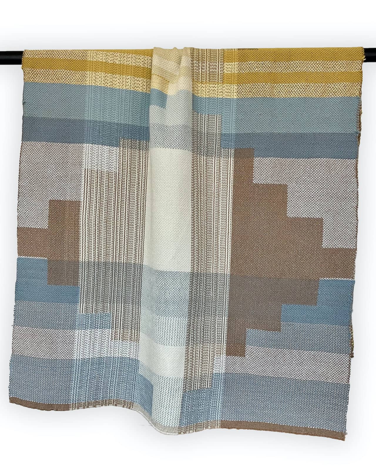 Handwoven throw 'Yellow & Blue'