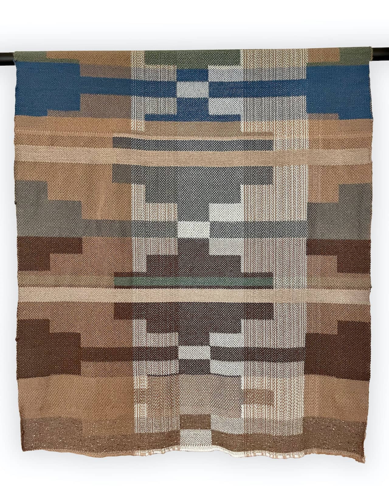 Handwoven throw 'Blues, Greens & Browns'