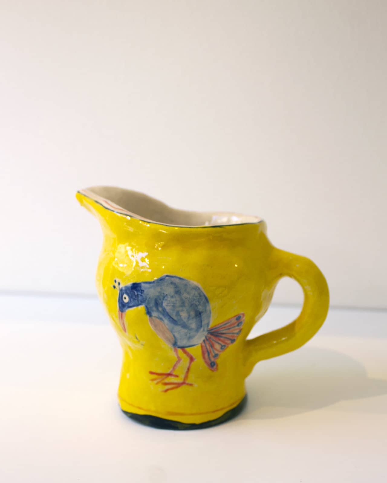Small Jug with Scallop and Peacock