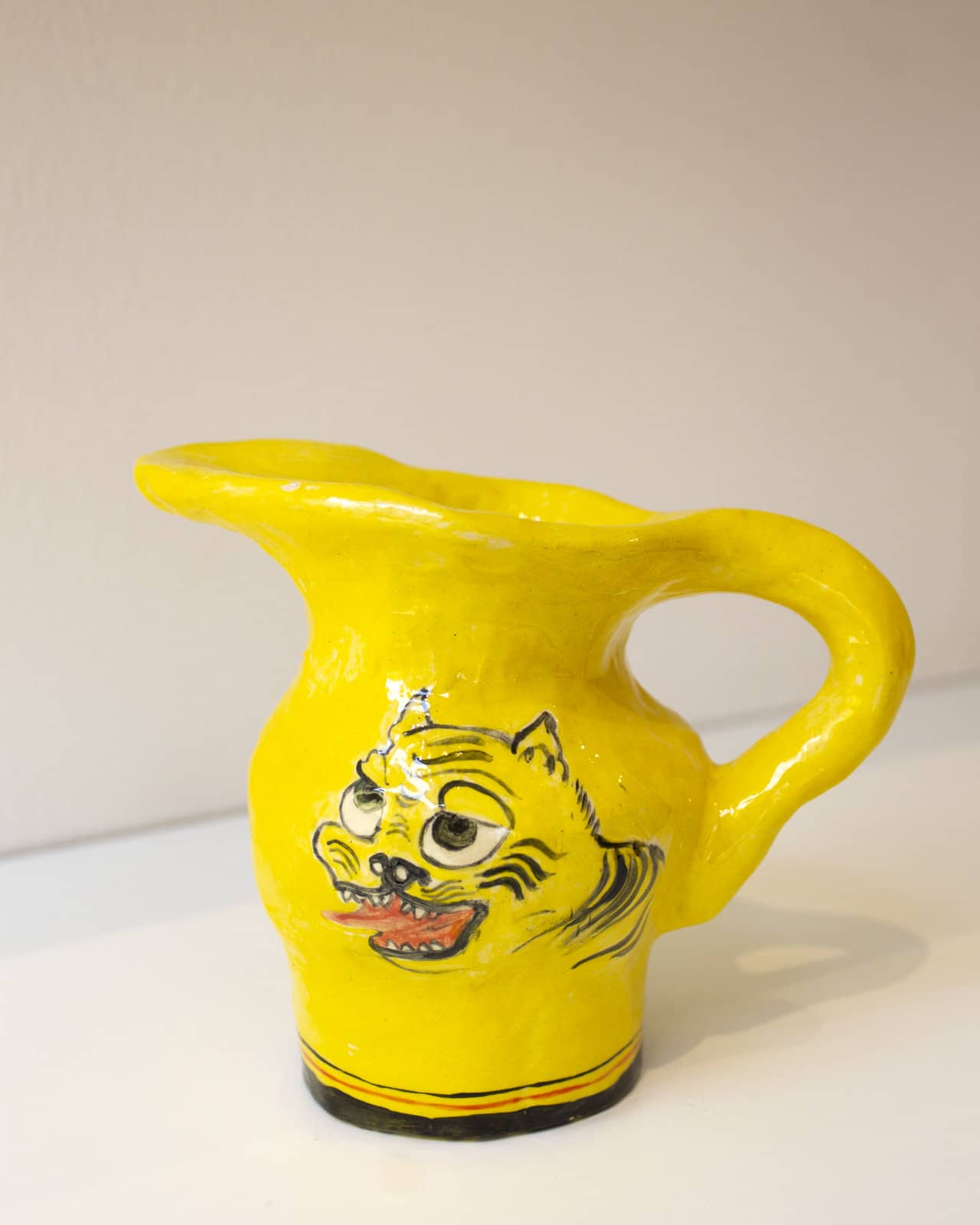 Small Jug with Tiger and Lotus
