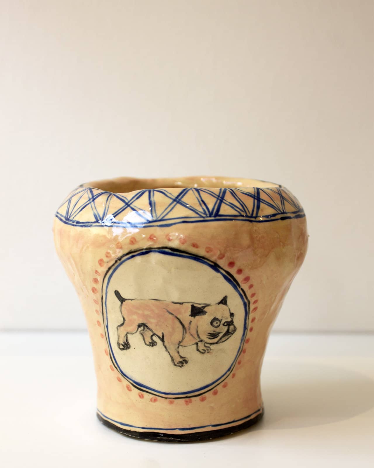 Small Vase with Bulldog and Clematis