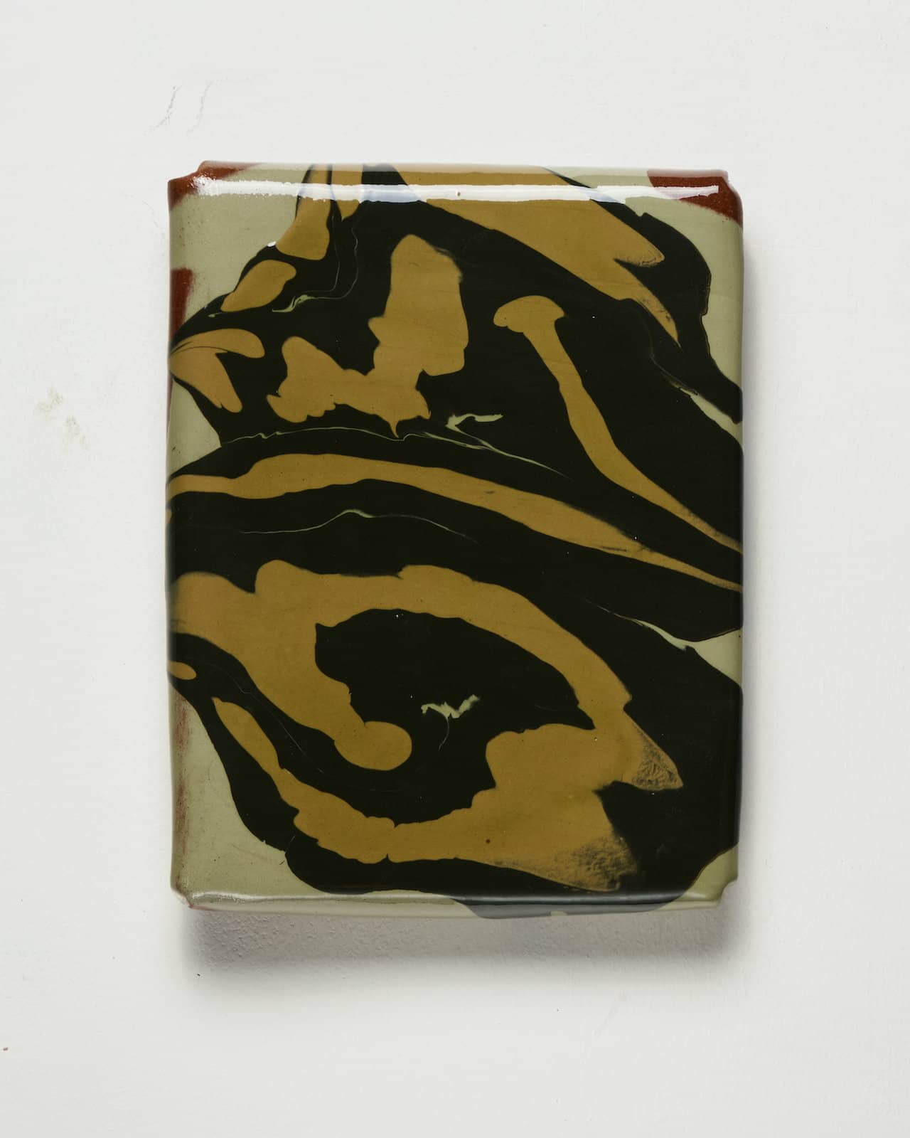 Slip pillow marbling green brown grey