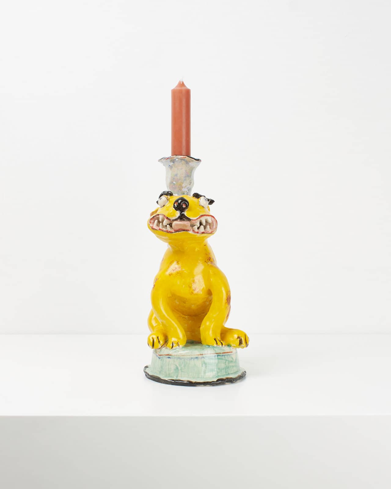 Yellow Foo Candleholder