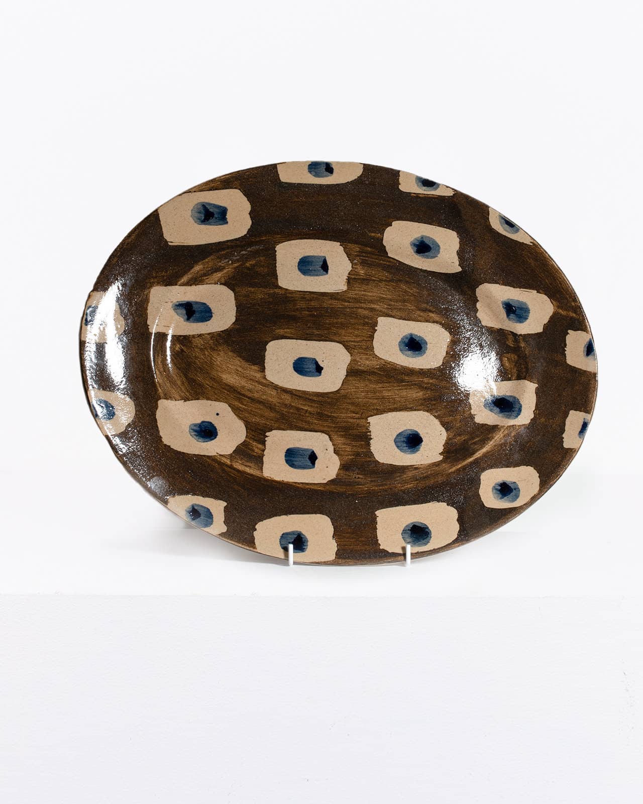 Large Oval Iron and Cobalt Platter