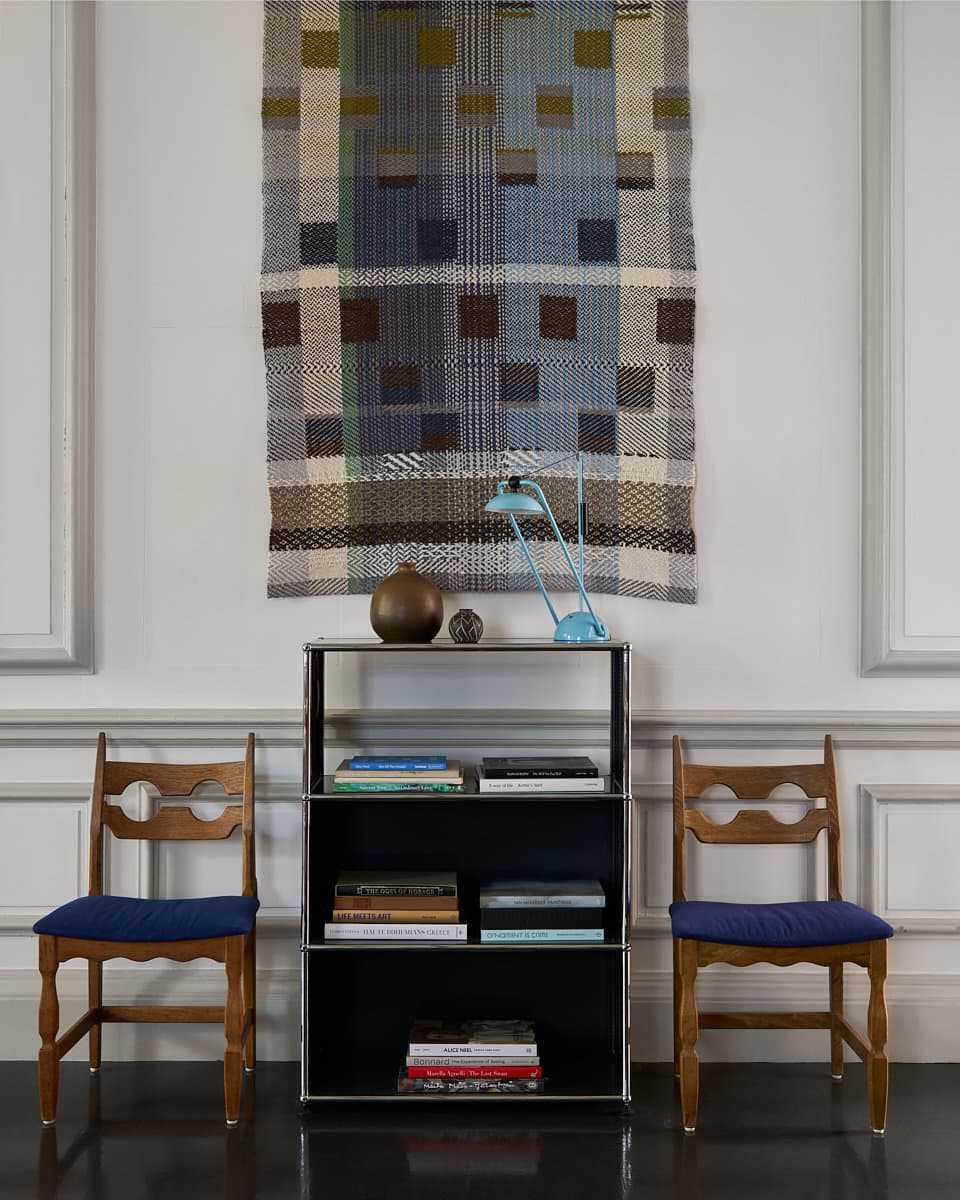 Mustard, Navy, Chestnut Hand-woven Wall Hanging