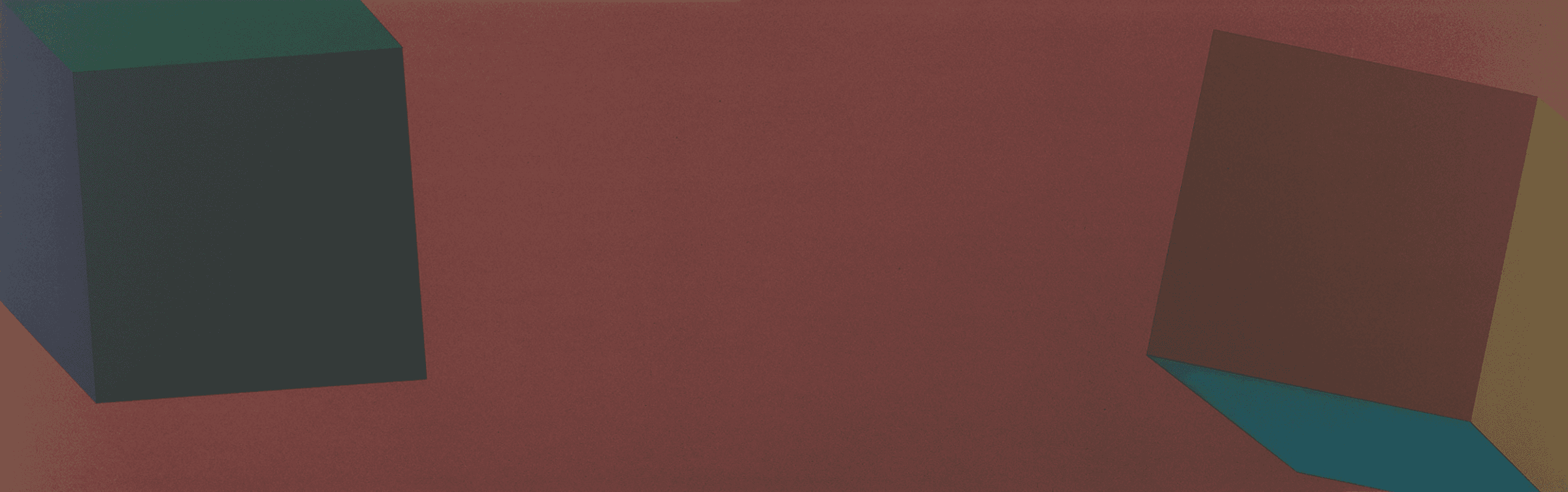 Two Cubes with Colors Superimposed (Red)